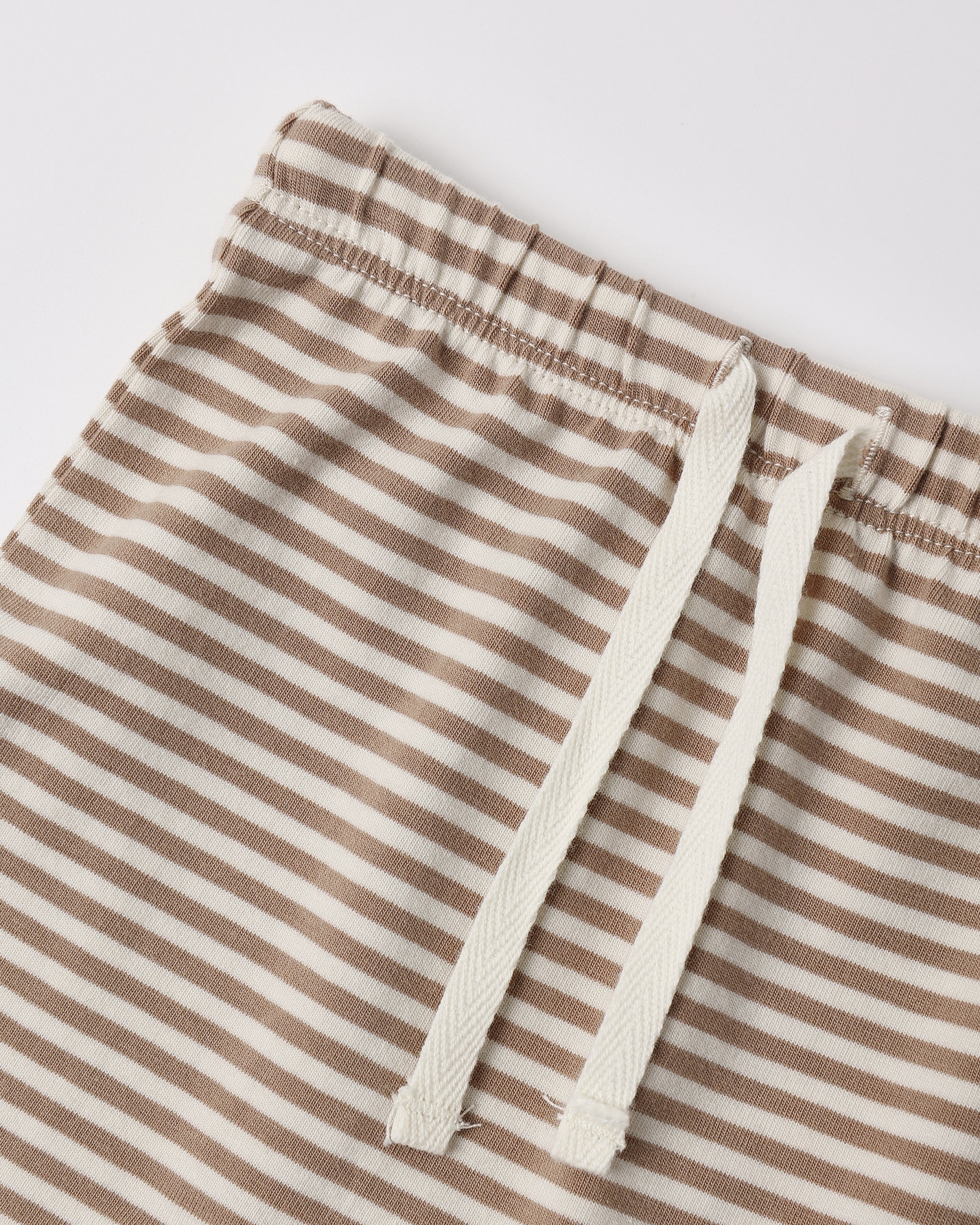 Wrap Top + Footed Pant Set Almond Stripe - Rylee + Cru | Kids Clothes | Trendy Baby Clothes | Modern Infant Outfits |