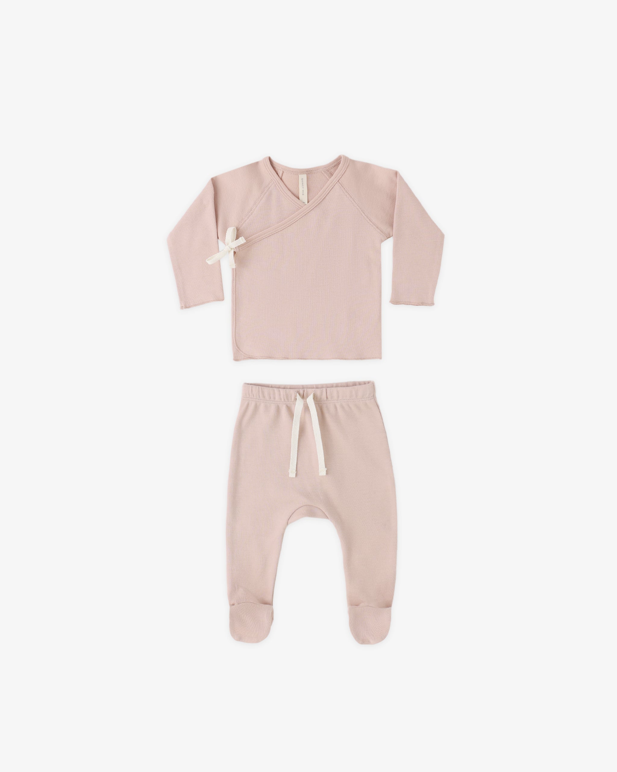 Wrap Top + Footed Pant Set Blush - Rylee + Cru | Kids Clothes | Trendy Baby Clothes | Modern Infant Outfits |
