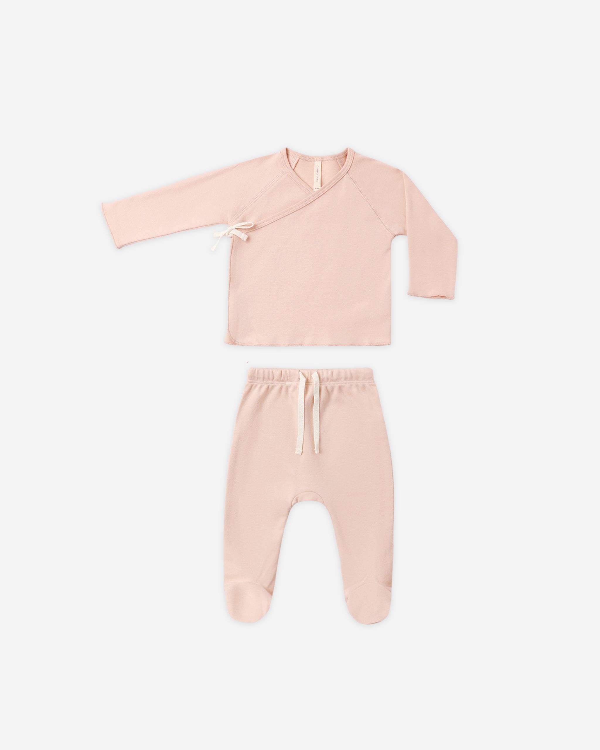 Wrap Top + Footed Pant Set Dusty Rose - Rylee + Cru | Kids Clothes | Trendy Baby Clothes | Modern Infant Outfits |