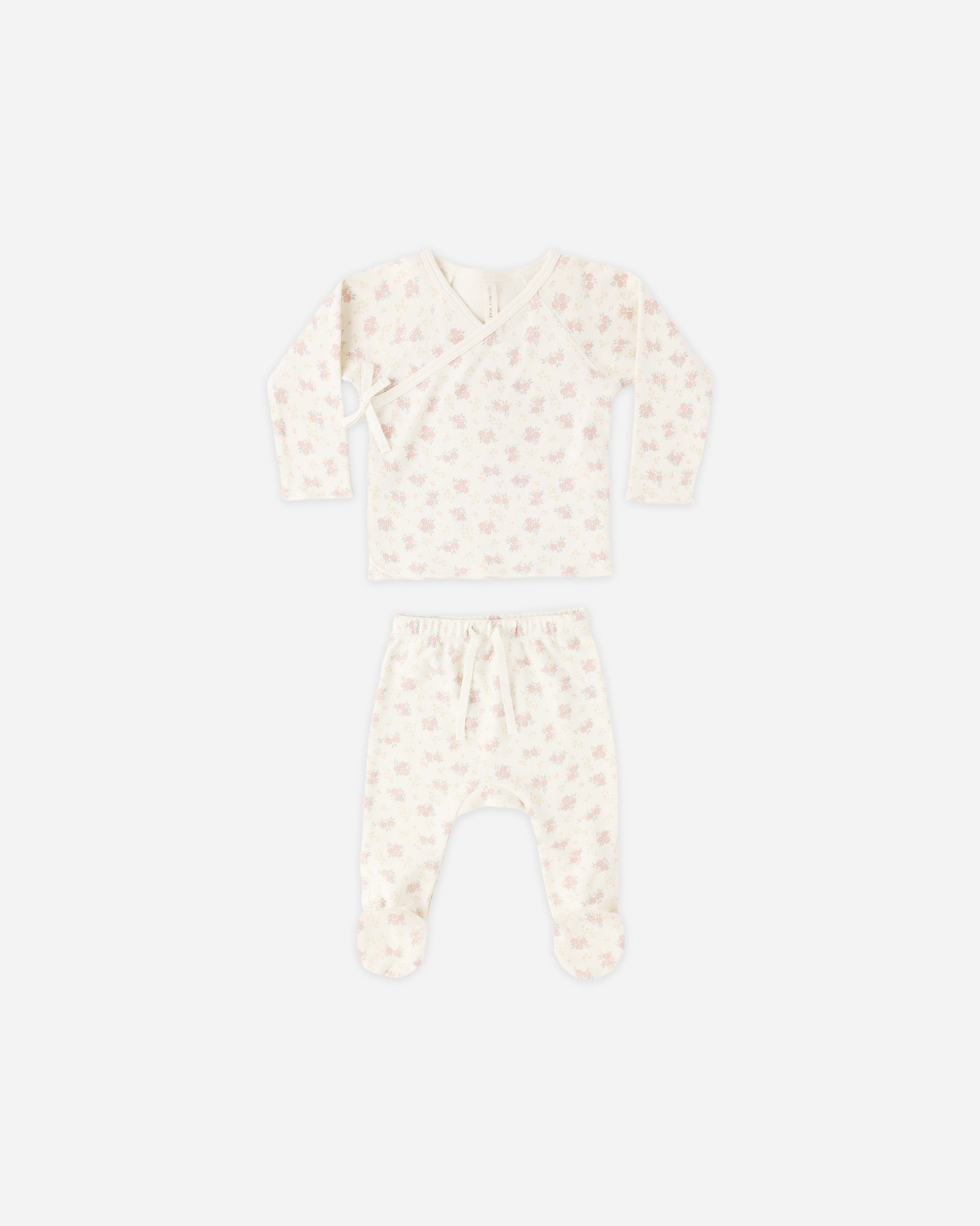 Wrap Top + Footed Pant Set Flower Field - Rylee + Cru | Kids Clothes | Trendy Baby Clothes | Modern Infant Outfits |