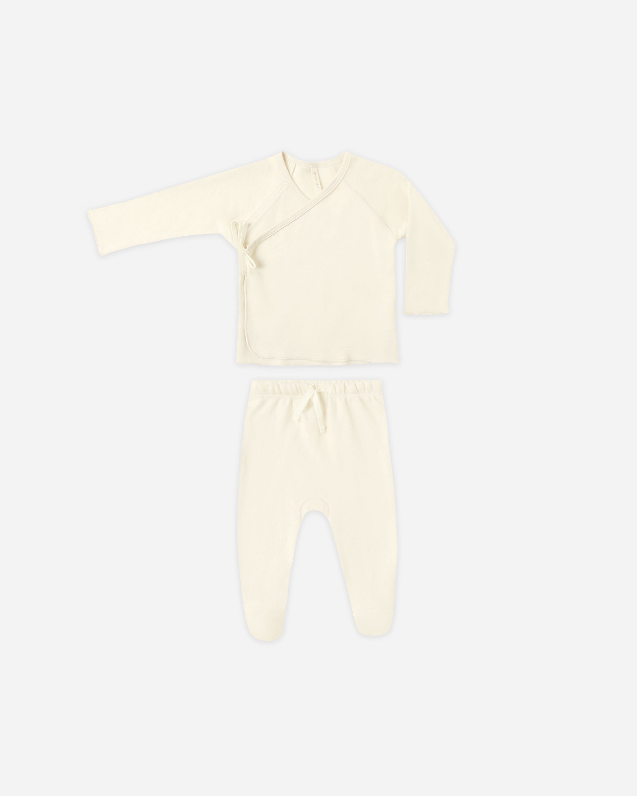 Wrap Top + Footed Pant Set || Ivory - Rylee + Cru | Kids Clothes | Trendy Baby Clothes | Modern Infant Outfits |