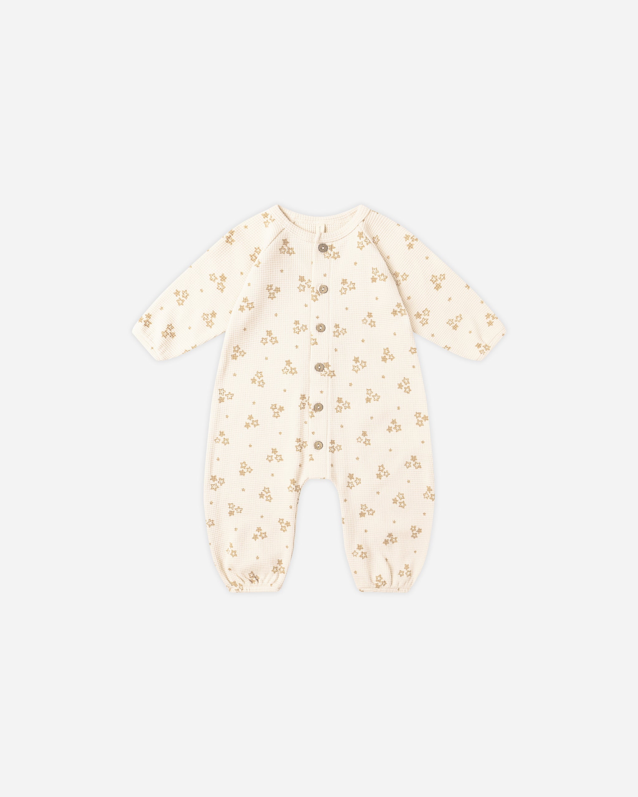 Waffle Long Sleeve Jumpsuit || Marigold