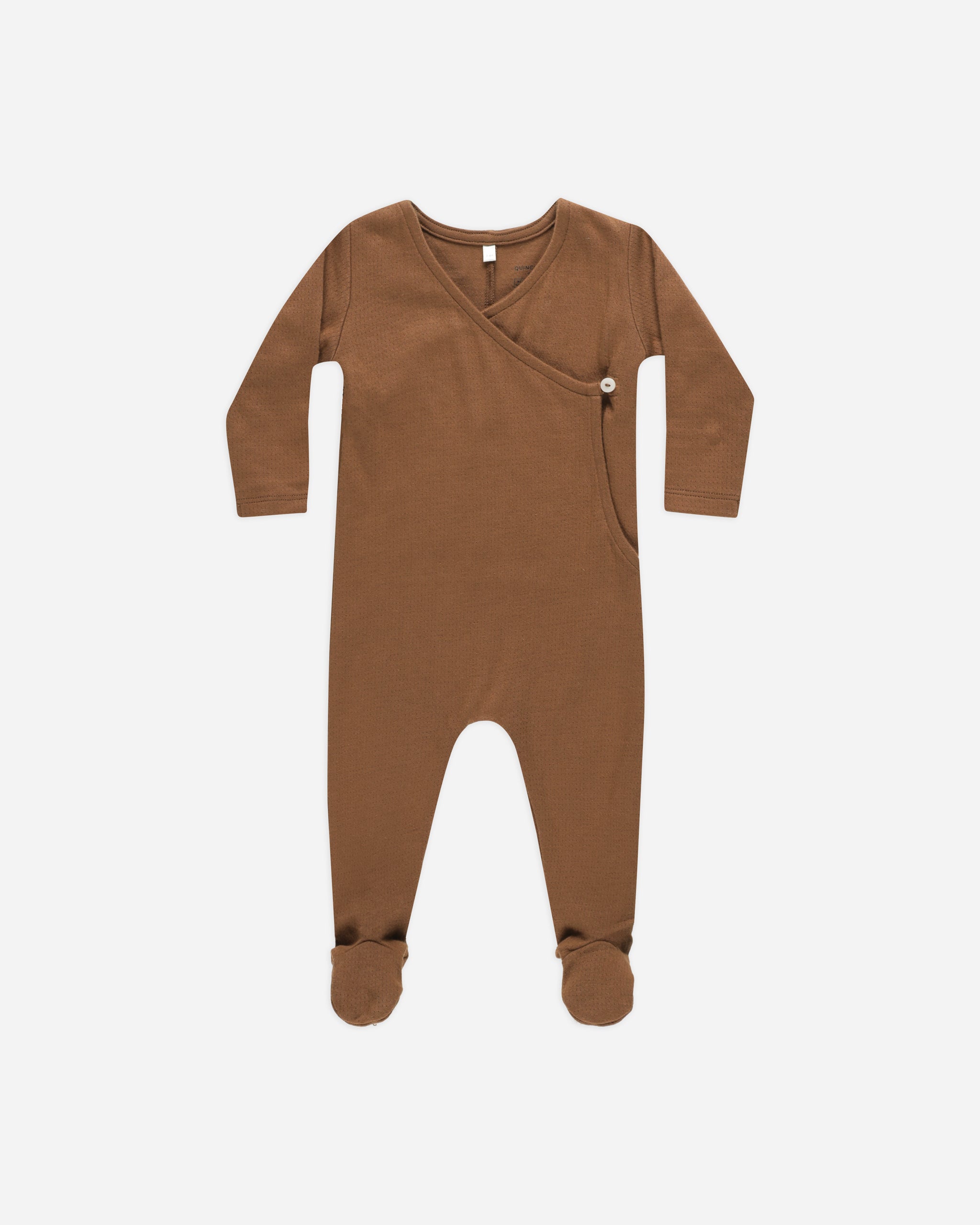 Pointelle Wrap Footie || Cinnamon