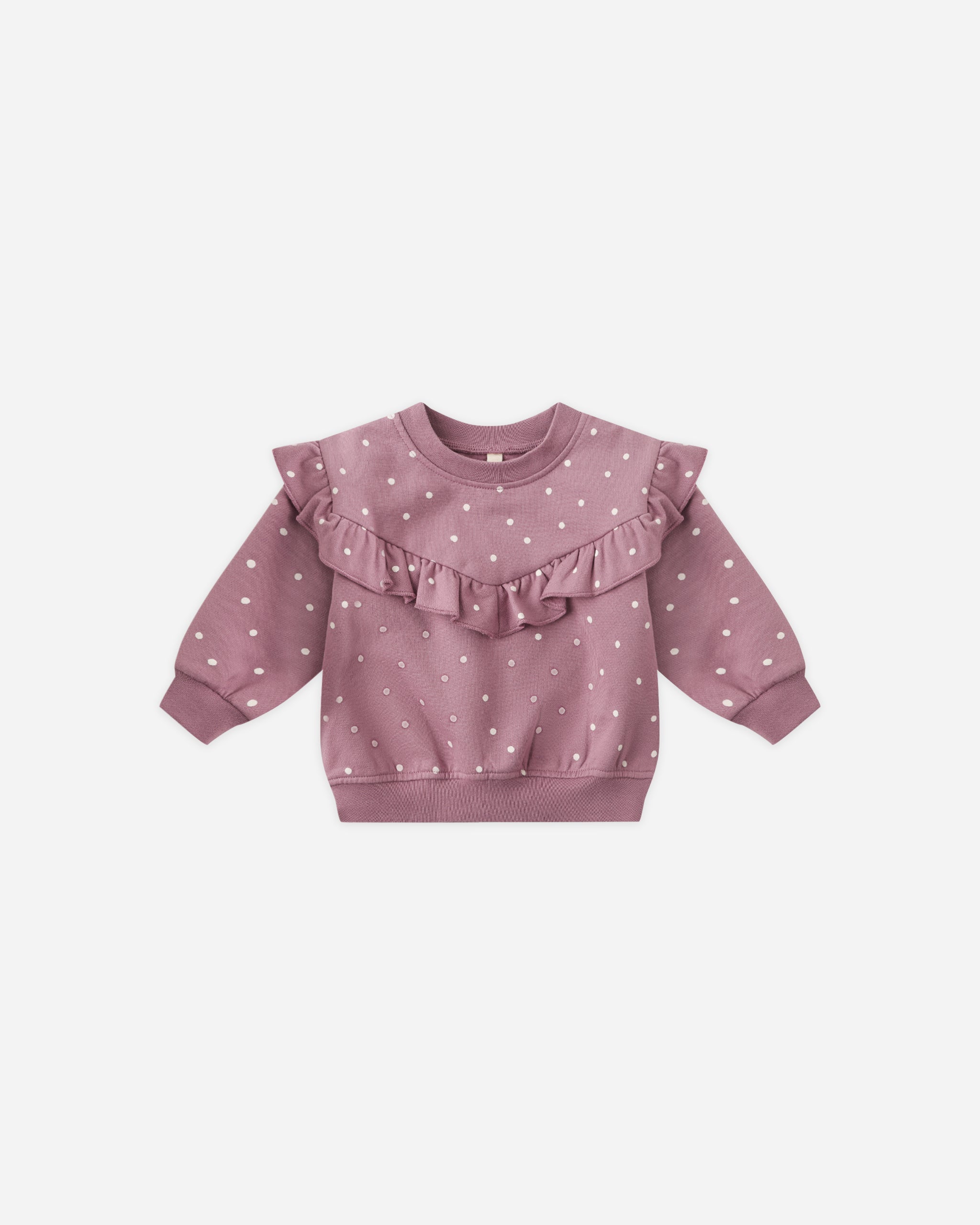 Ruffle Fleece Sweatshirt || Polka Dots*