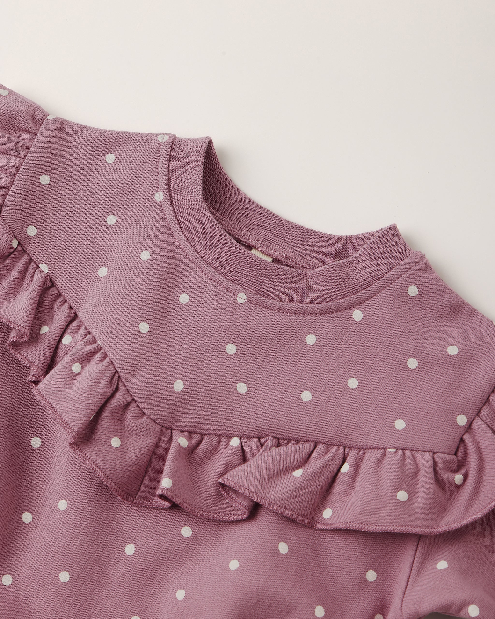 Ruffle Fleece Sweatshirt || Polka Dots*