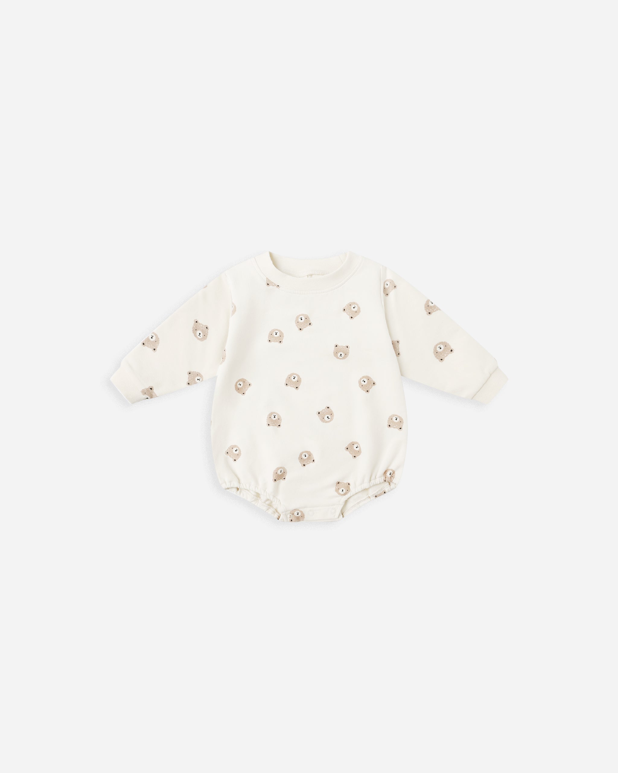 Crewneck Bubble Romper || Brown Bear