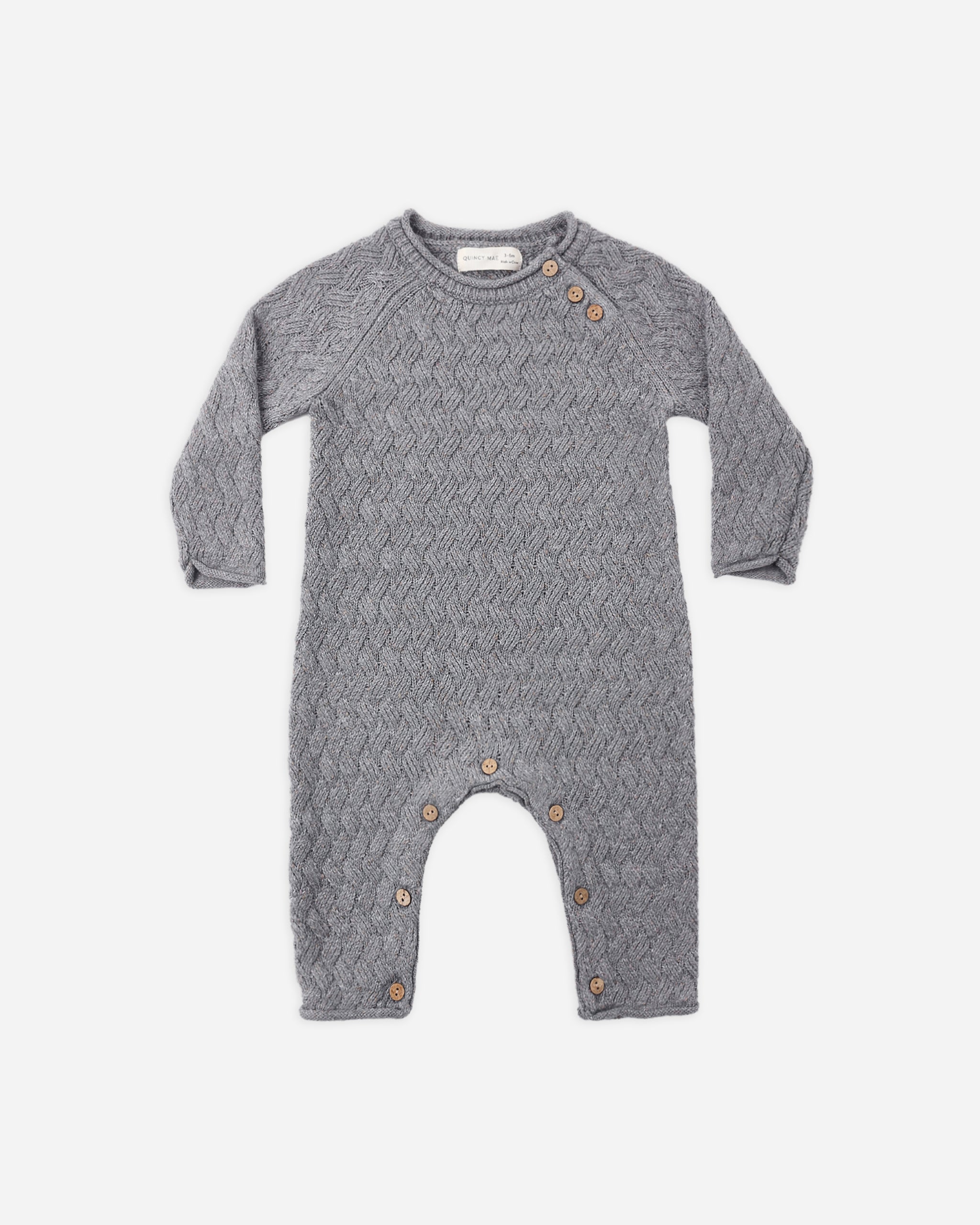 Cozy Heather Knit Jumpsuit Heathered Slate - Rylee + Cru | Kids Clothes | Trendy Baby Clothes | Modern Infant Outfits |
