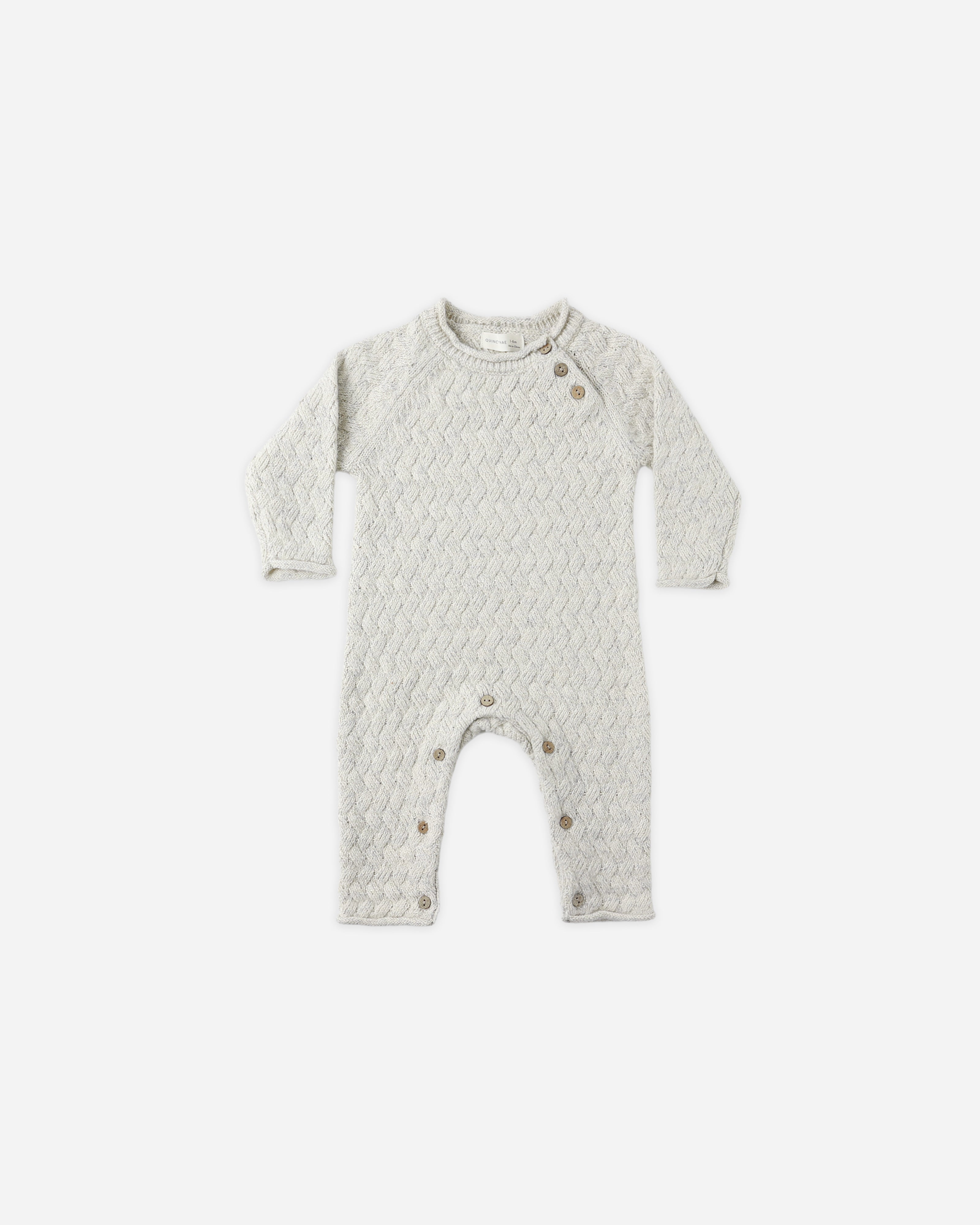 Combinaison douillette en tricot chiné || Bleu