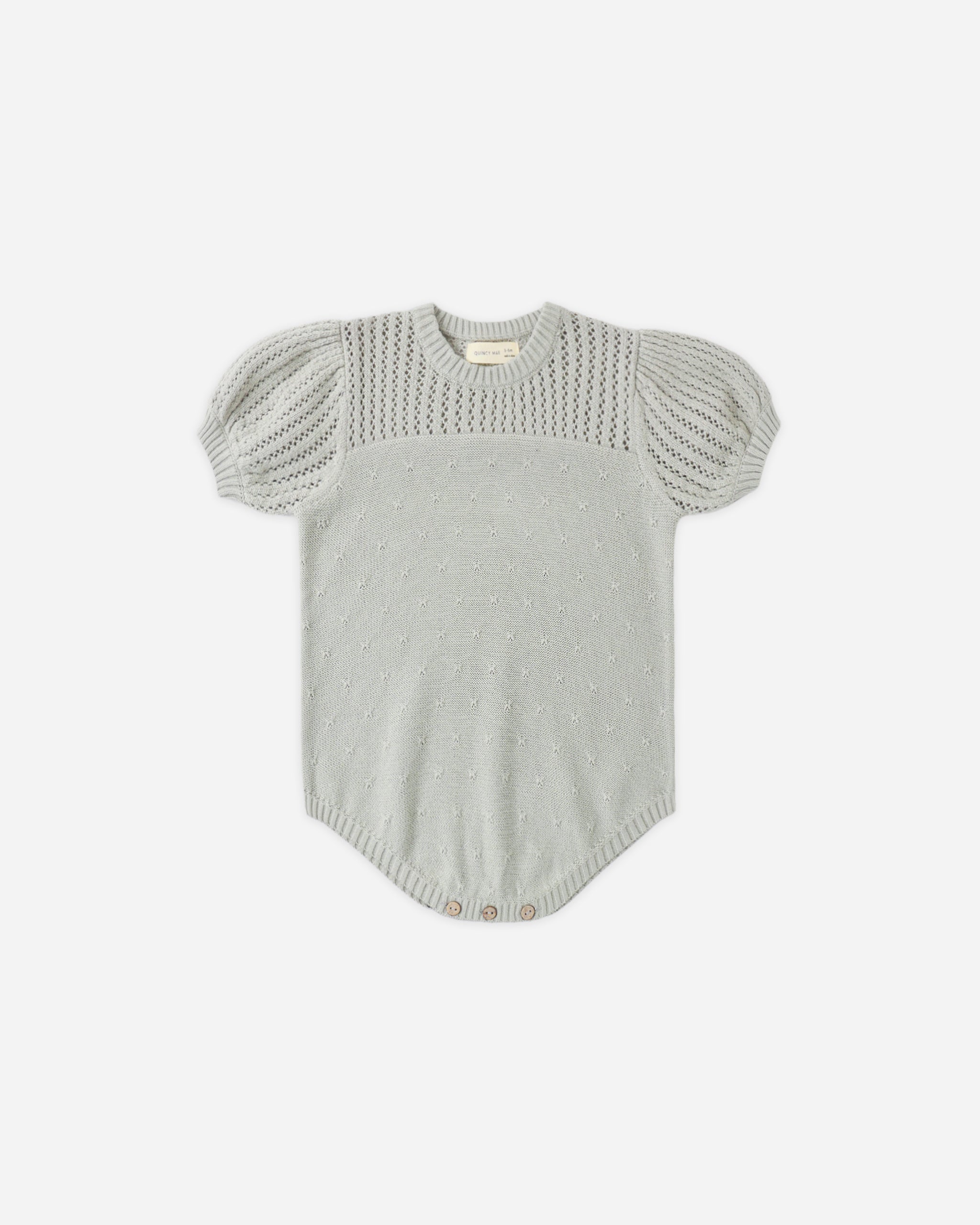 Pointelle Knit Romper Sage - Rylee + Cru | Kids Clothes | Trendy Baby Clothes | Modern Infant Outfits |