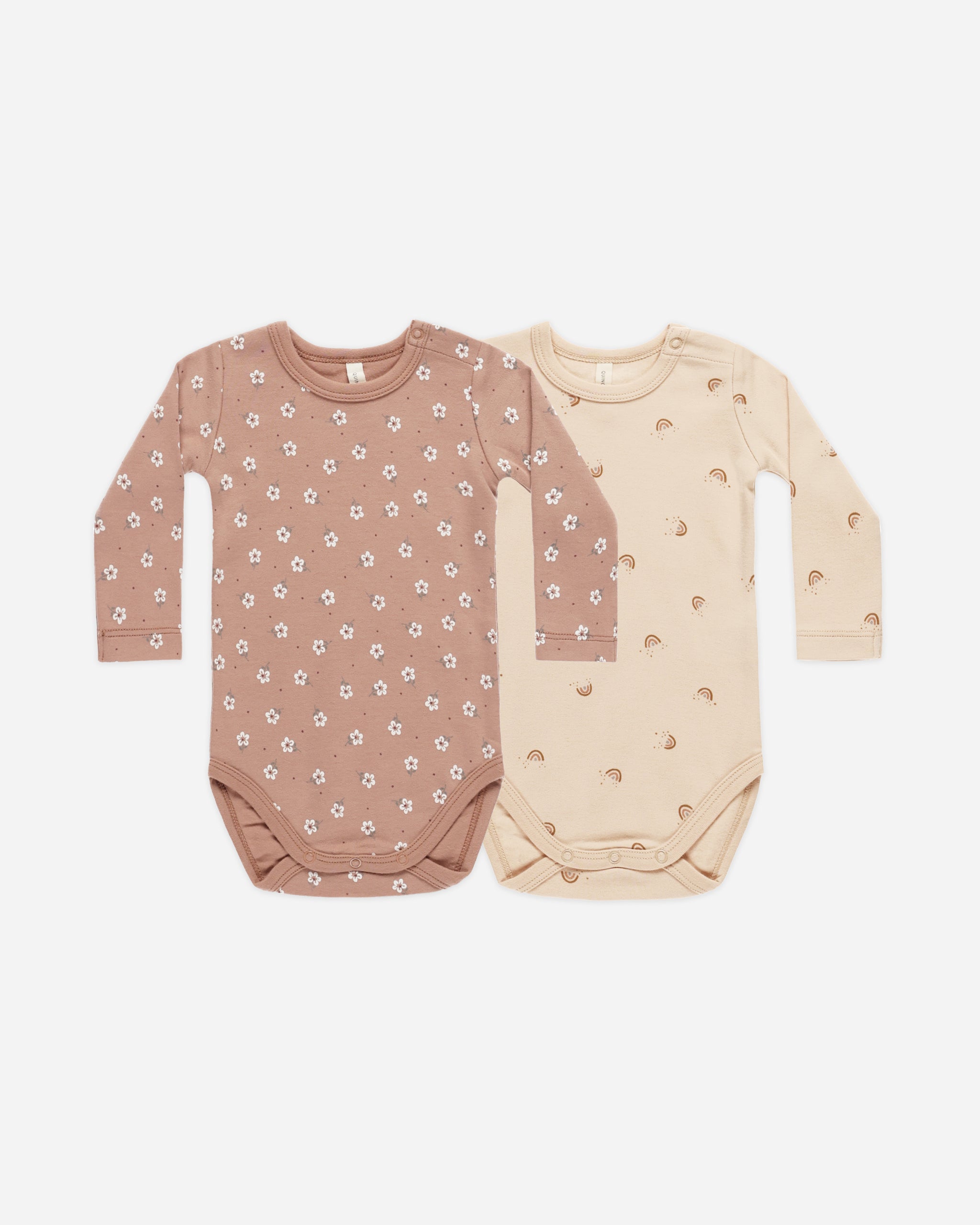 Jersey Bodysuit, 2 Pack || Rose Ditsy, Rainbows