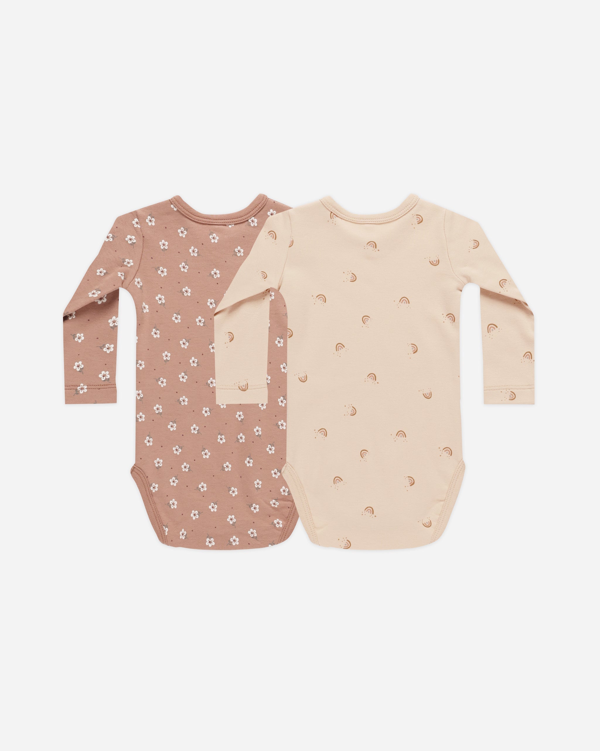 Jersey Bodysuit, 2 Pack || Rose Ditsy, Rainbows