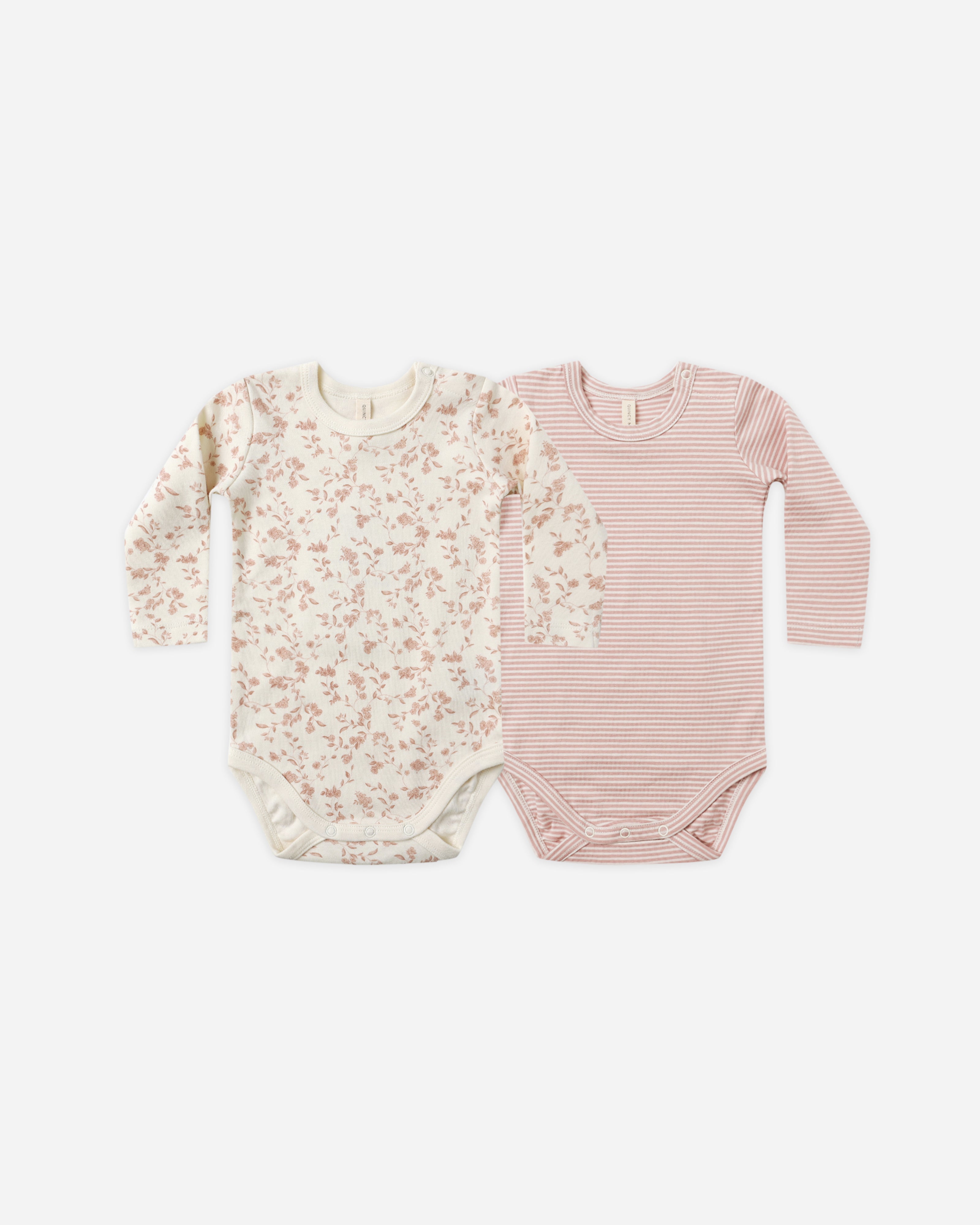 Body en jersey, lot de 2 || Jardin français, micro-rayures roses
