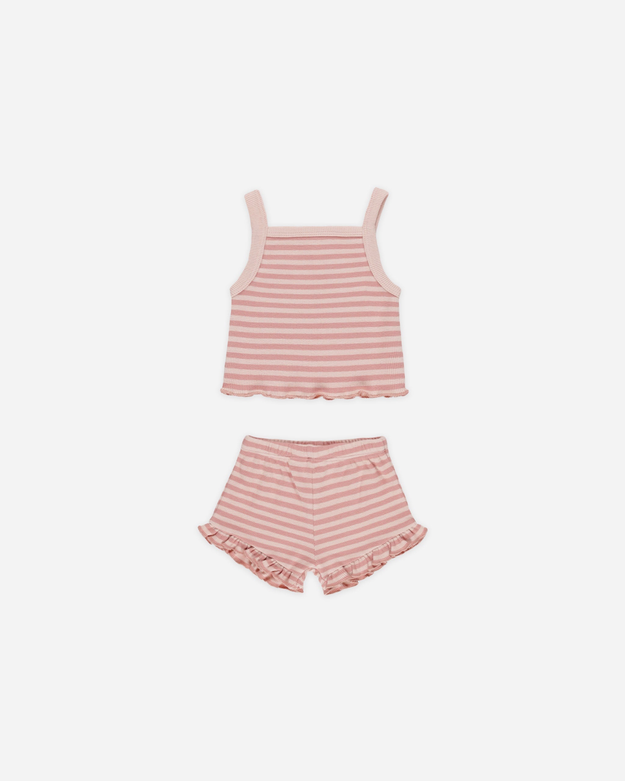 Evie Tank + Shortie Set || Pink Stripe