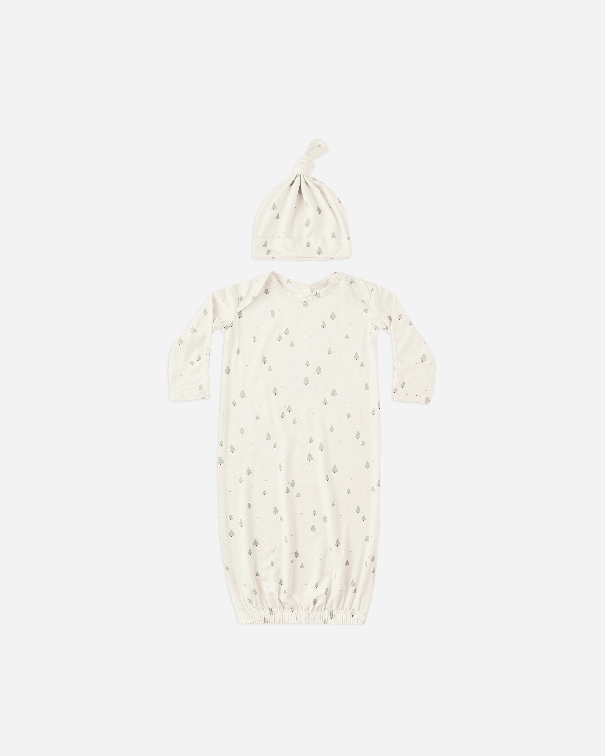 Ensemble bébé en bambou, robe et bonnet || Arbres