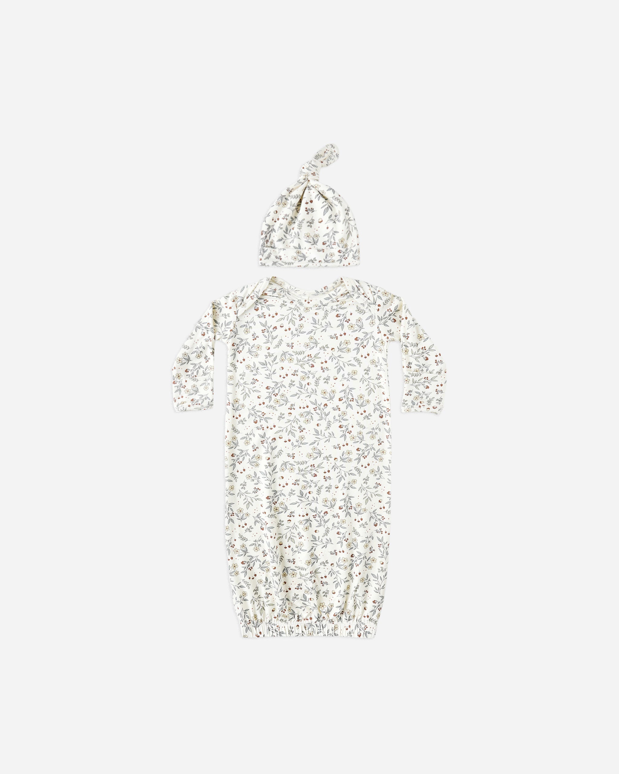 Ensemble bébé en bambou, robe et bonnet || Woodland