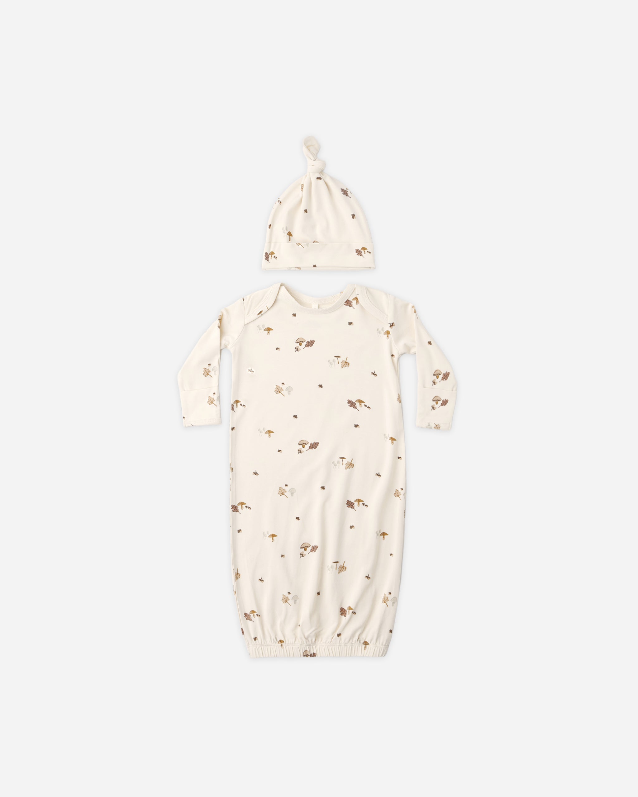 Bamboo Baby Gown + Hat Set Woodland - Rylee + Cru | Kids Clothes | Trendy Baby Clothes | Modern Infant Outfits |