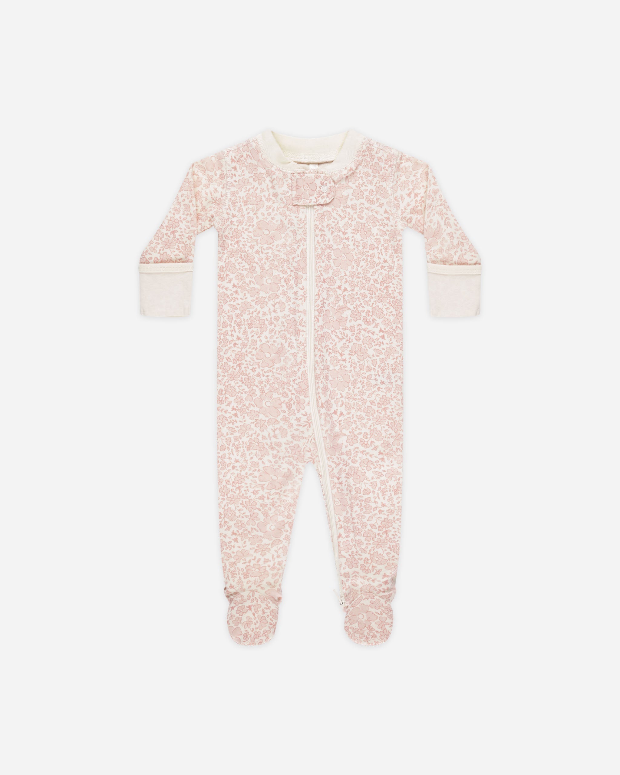 -Zip Long Sleeve Sleeper Footie || Pink Blossom-