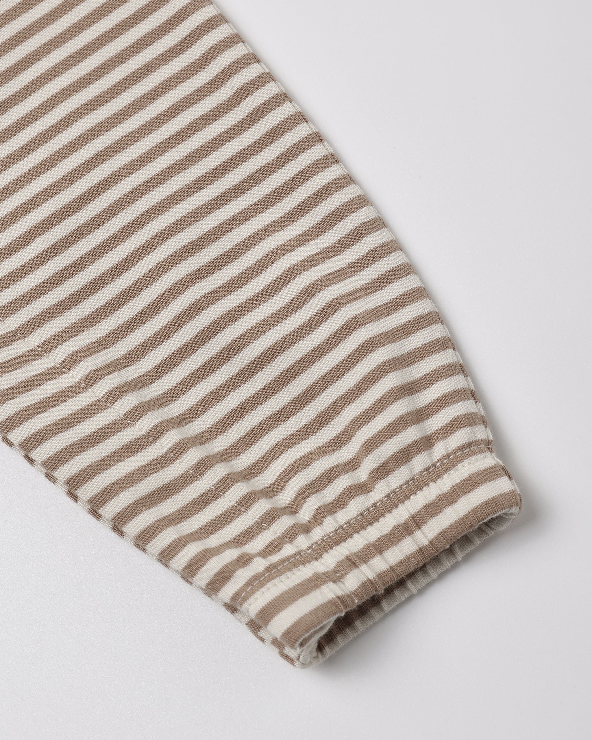 Short Sleeve Jumpsuit Almond Stripe - Rylee + Cru | Kids Clothes | Trendy Baby Clothes | Modern Infant Outfits |