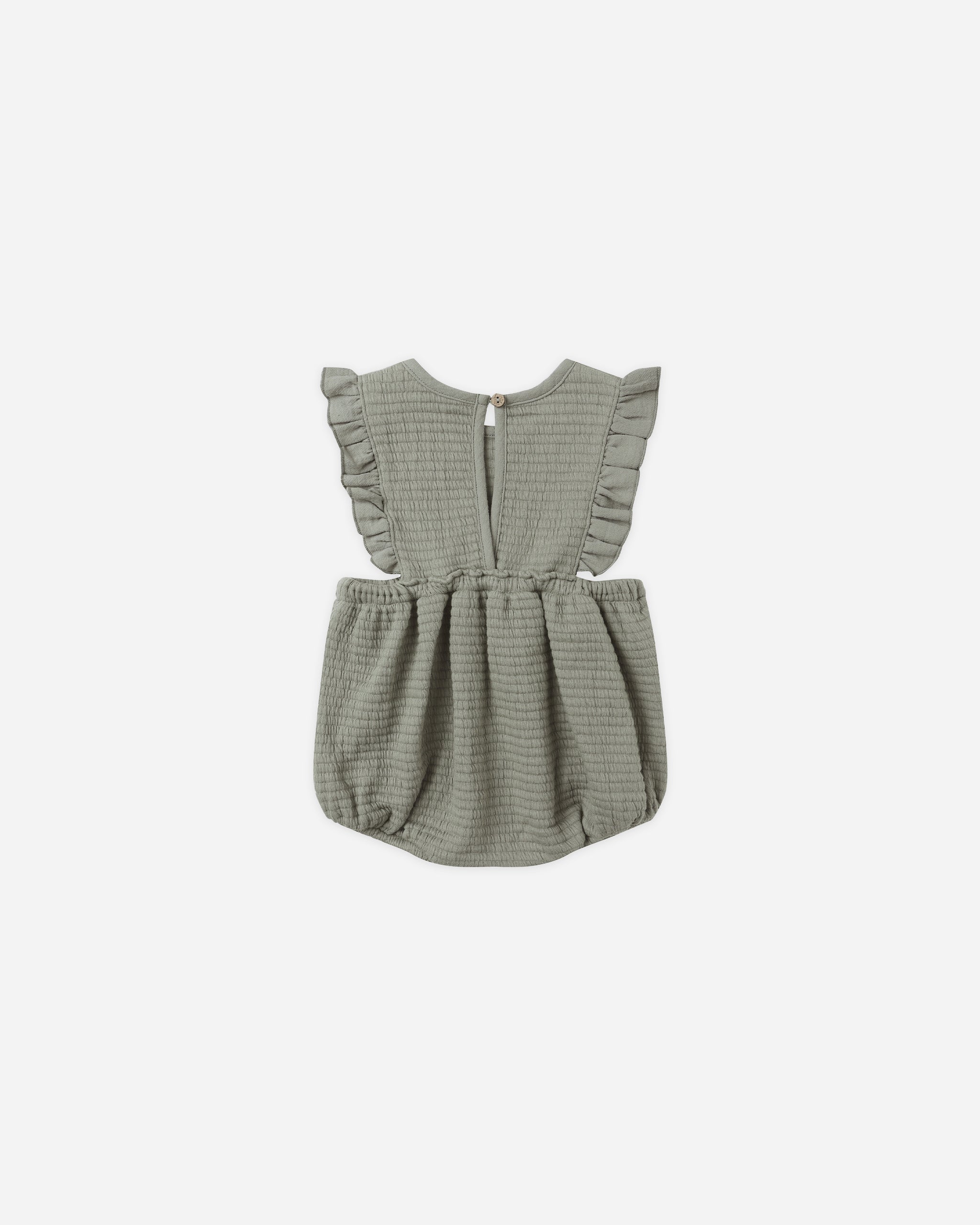 Ruffle Bubble Romper || Forest