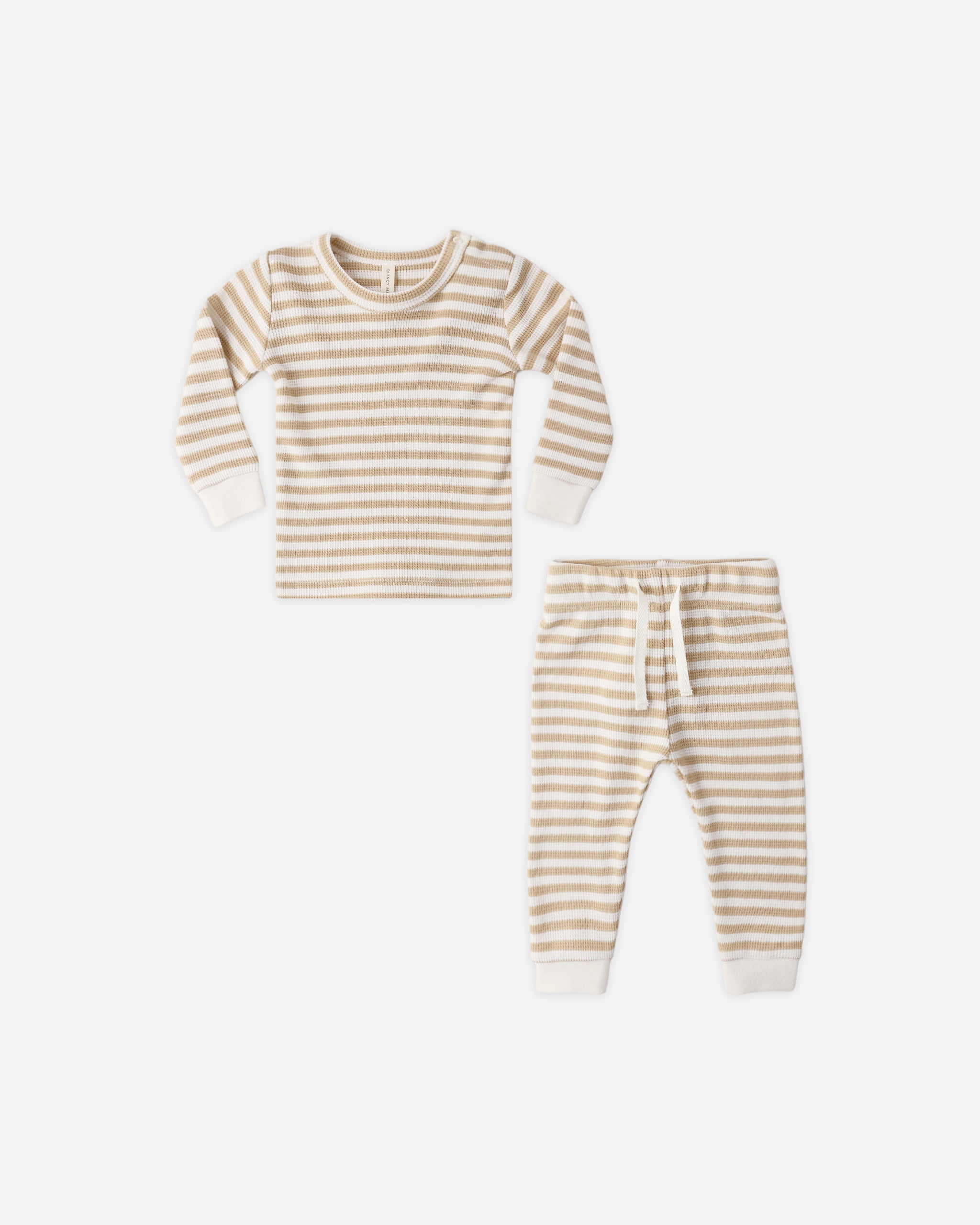 Waffle Top Pant Set Butterscotch Stripe - Rylee + Cru | Kids Clothes | Trendy Baby Clothes | Modern Infant Outfits |