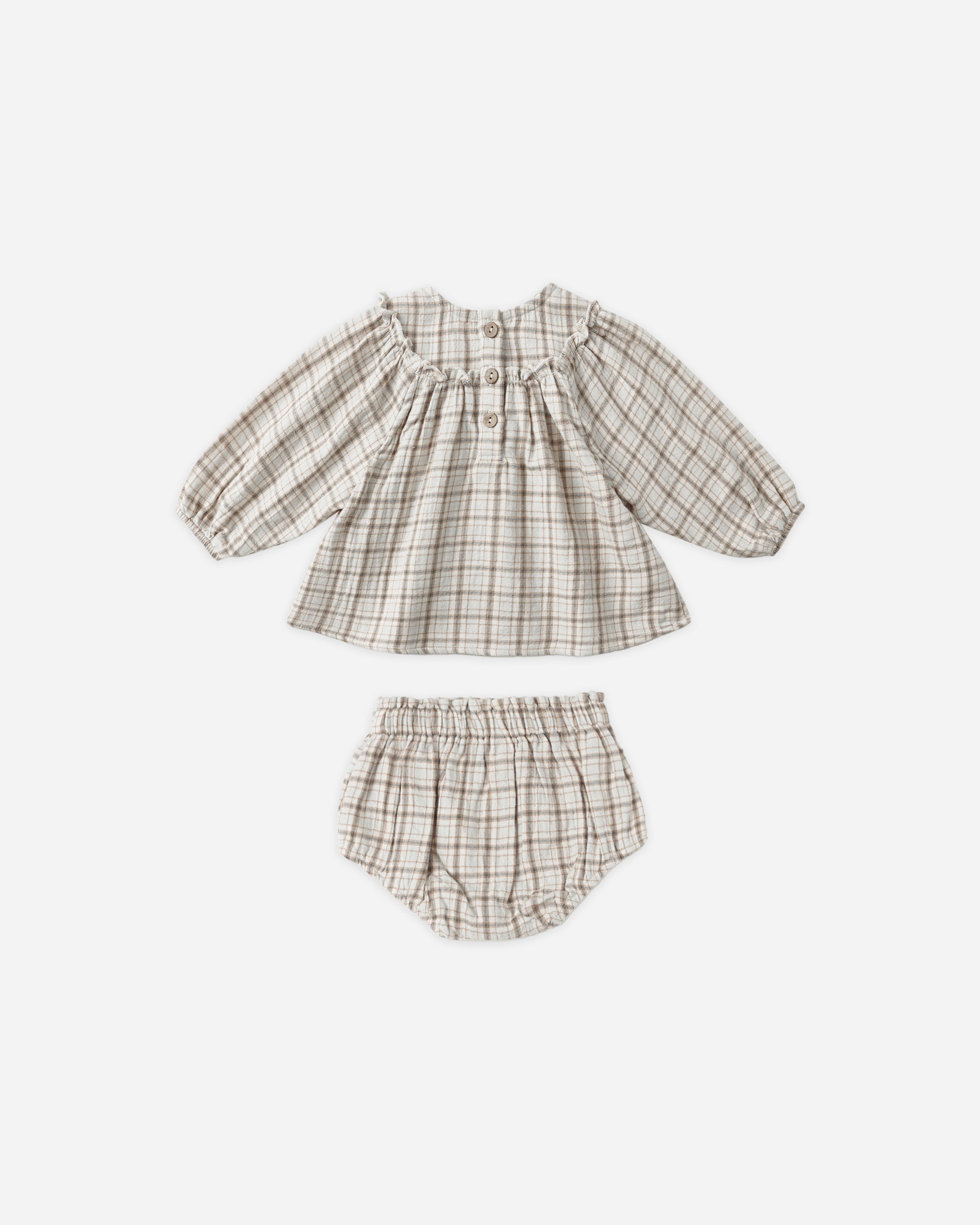 Mia Top + Bloomer Set || Blue Plaid