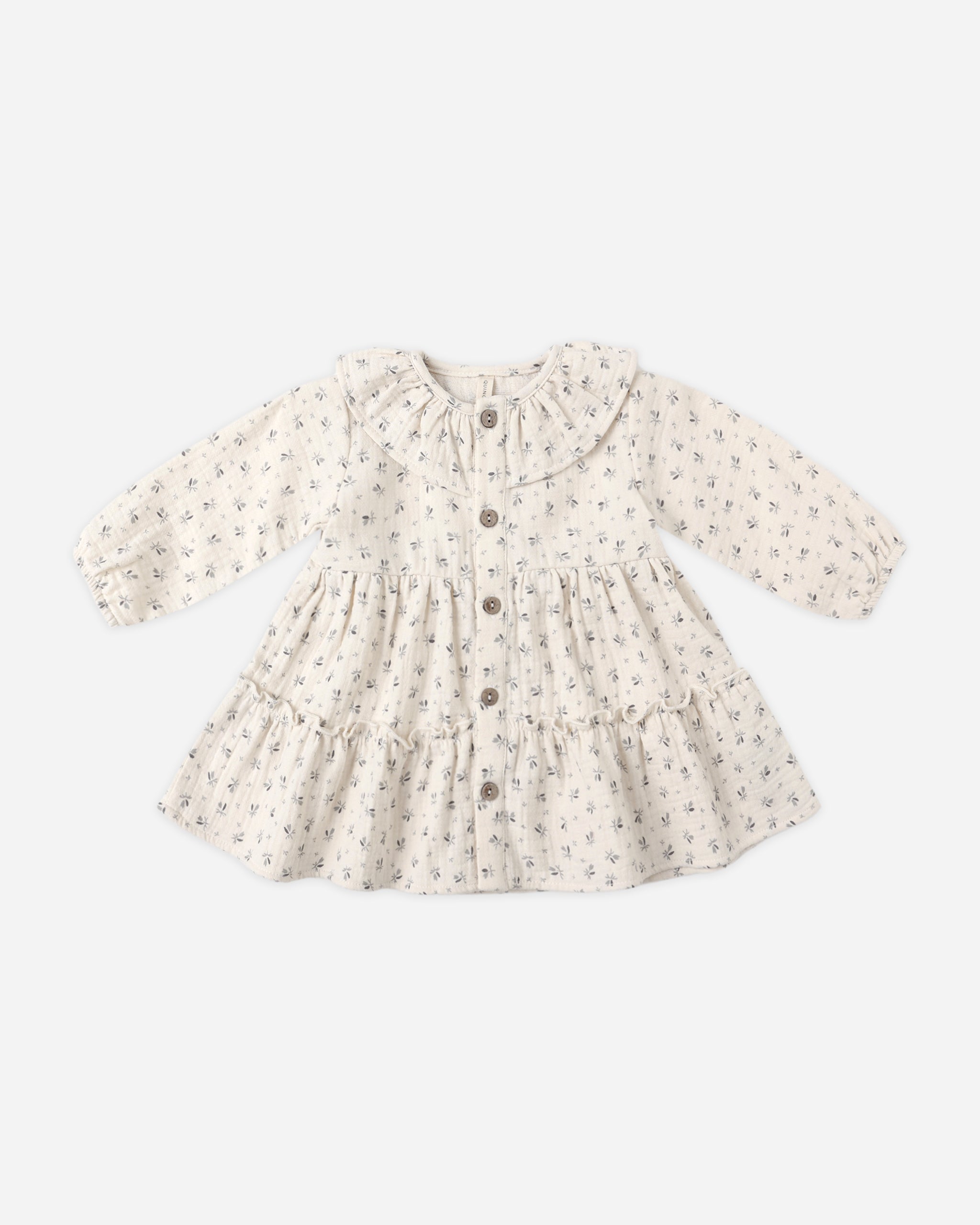 Robe boutonnée à col volanté || Bluebell
