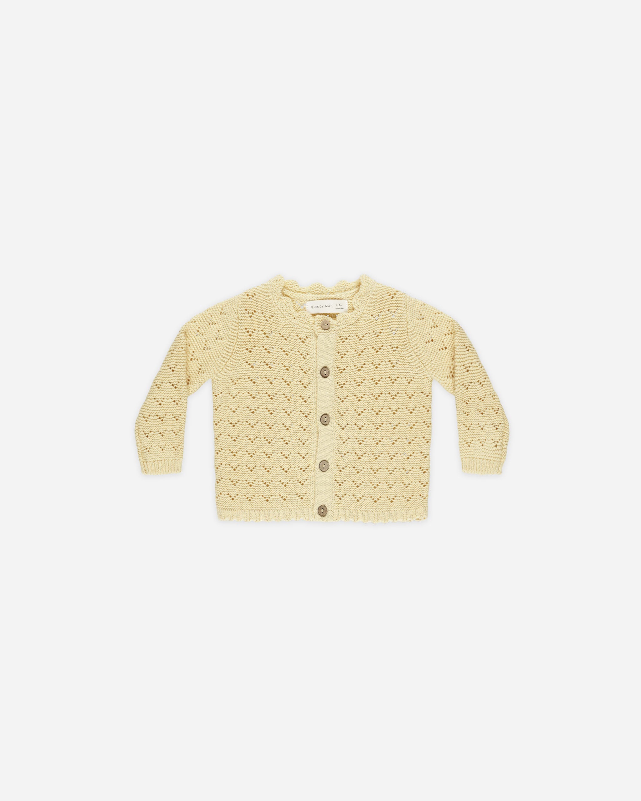 -Scalloped Cardigan || Yellow-