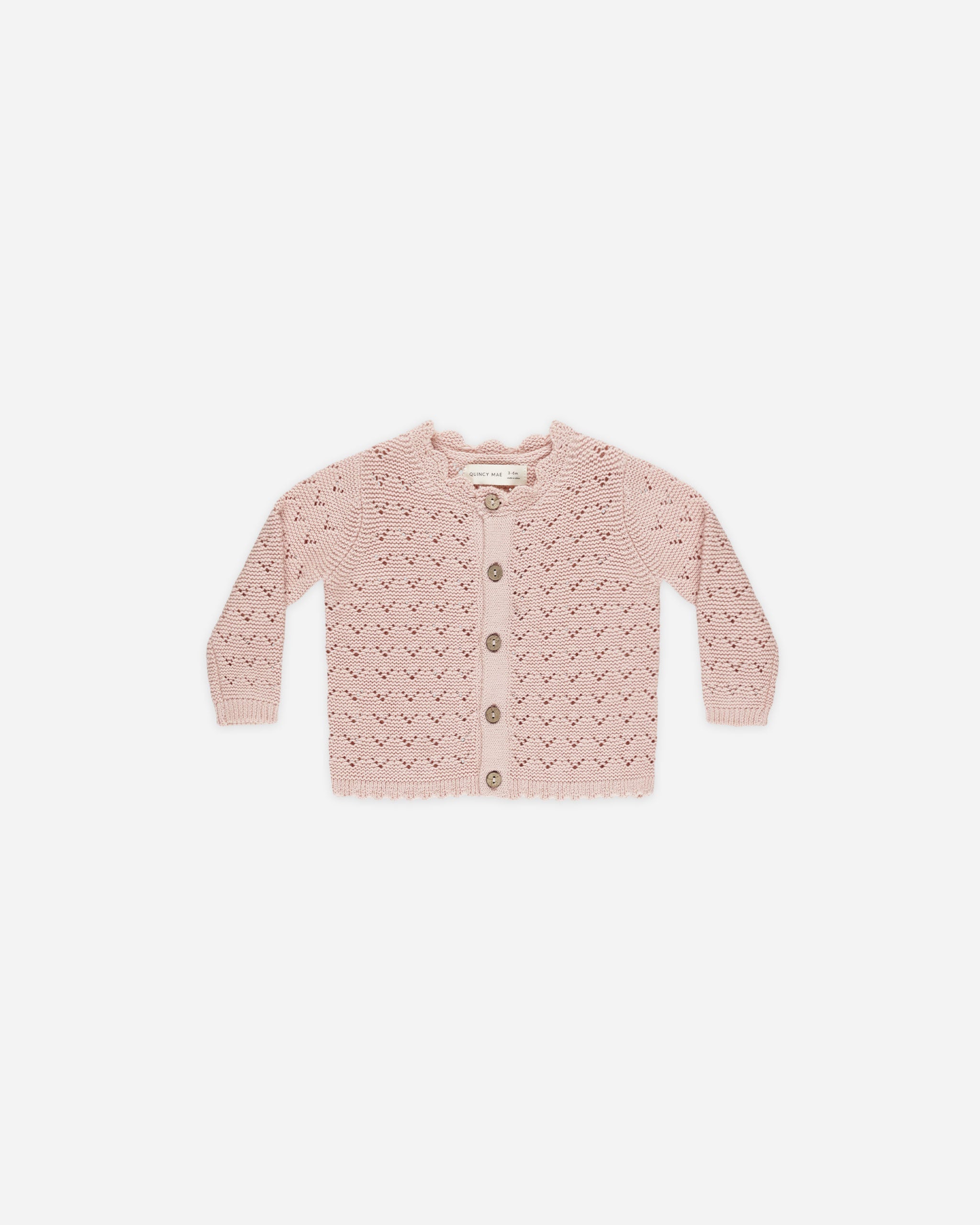 -Scalloped Cardigan || Bubblegum-