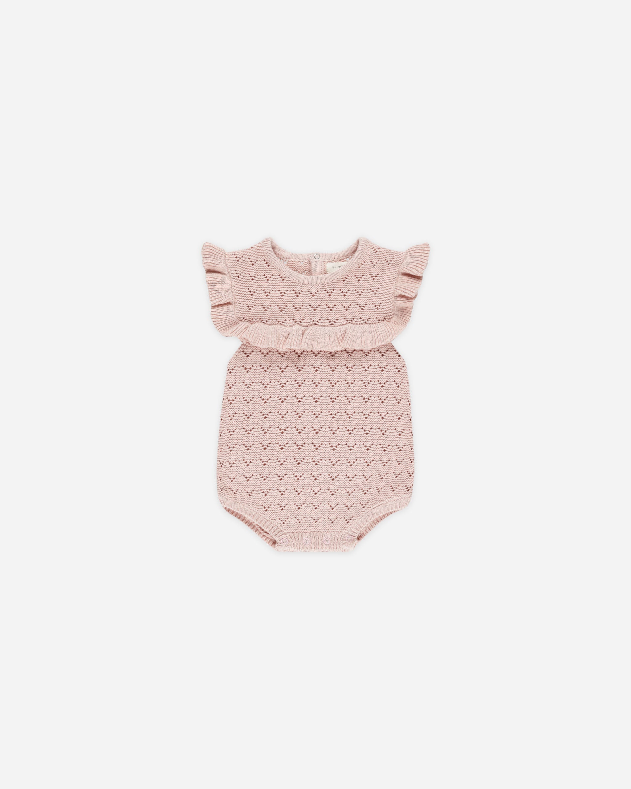 -Pointelle Ruffle Romper || Bubblegum-