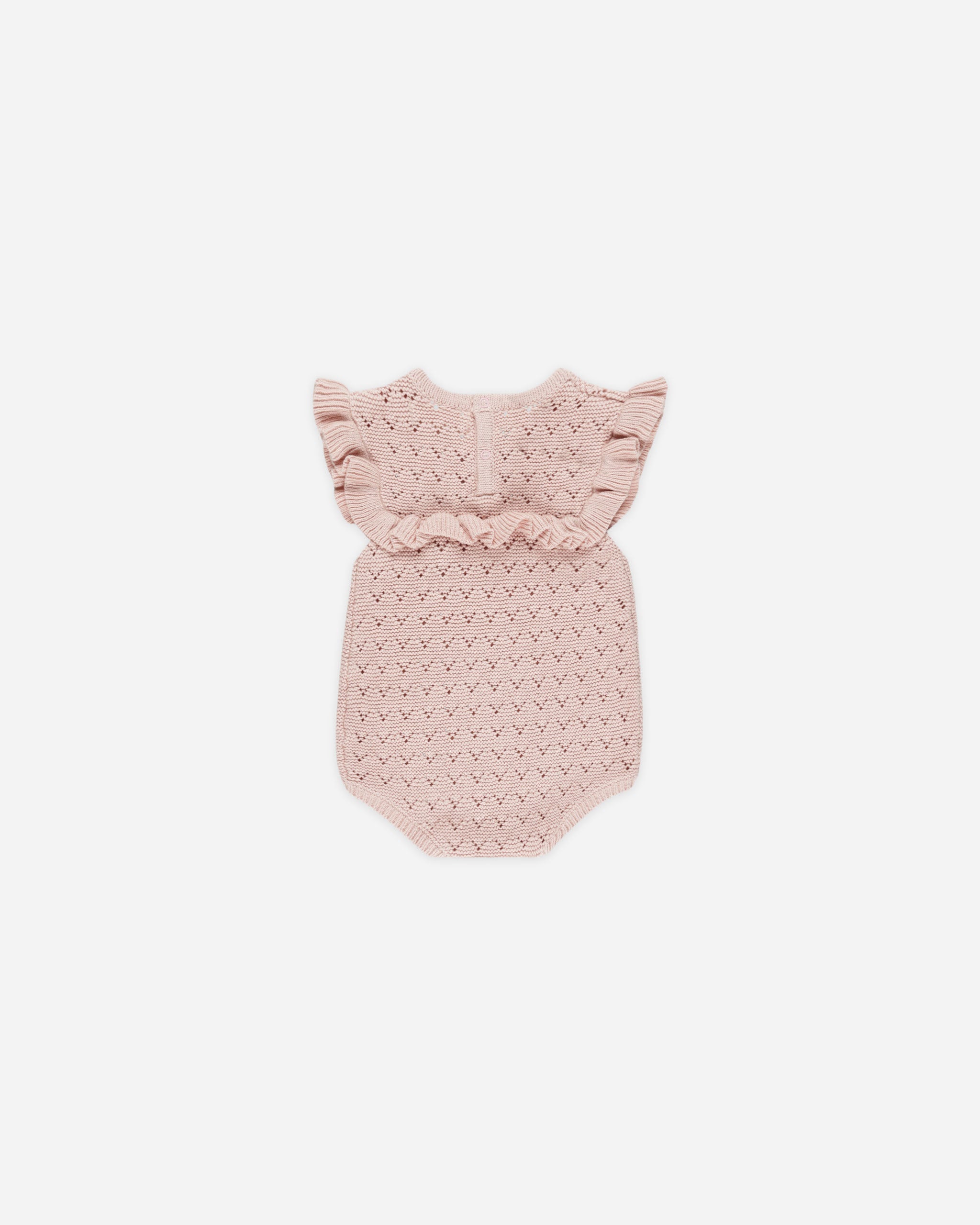 -Pointelle Ruffle Romper || Bubblegum-