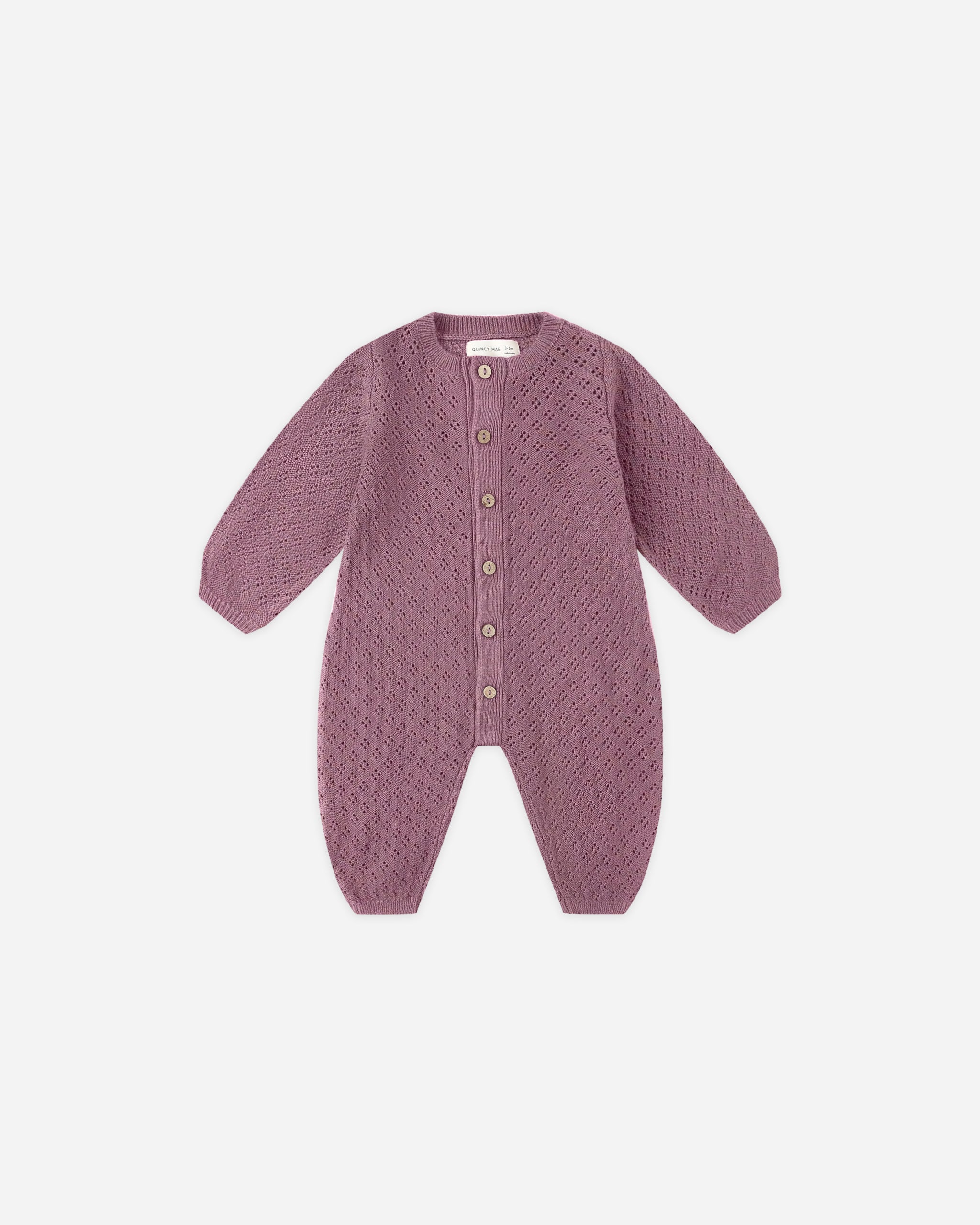Long Sleeve Bubble Romper || Mulberry