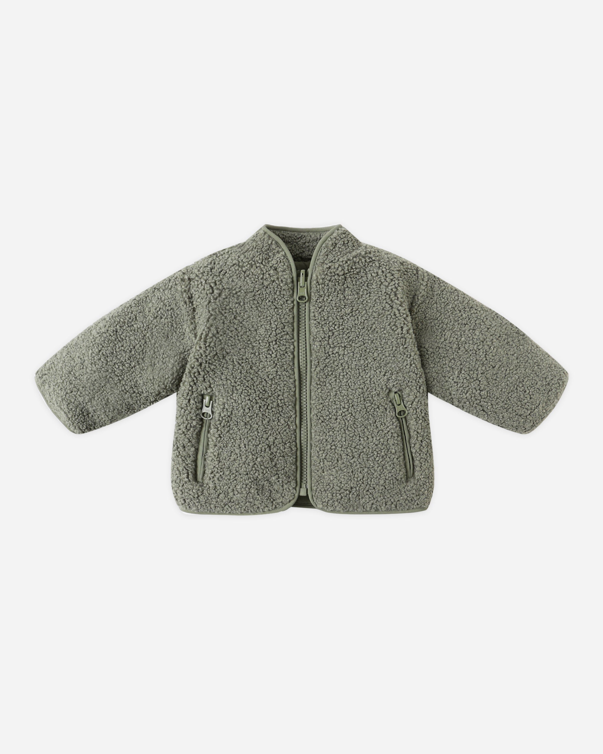 Shearling Zip Jacket || Forest