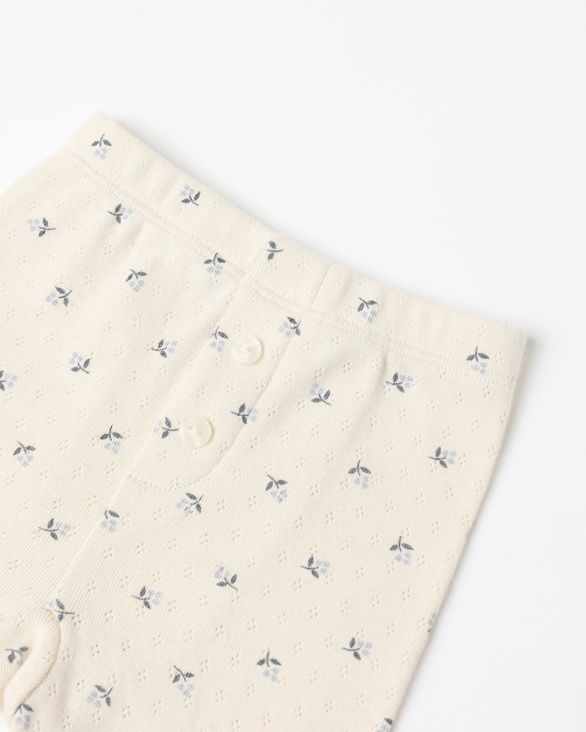 Pointelle Long Sleeve Tee + Legging || Blue Ditsy