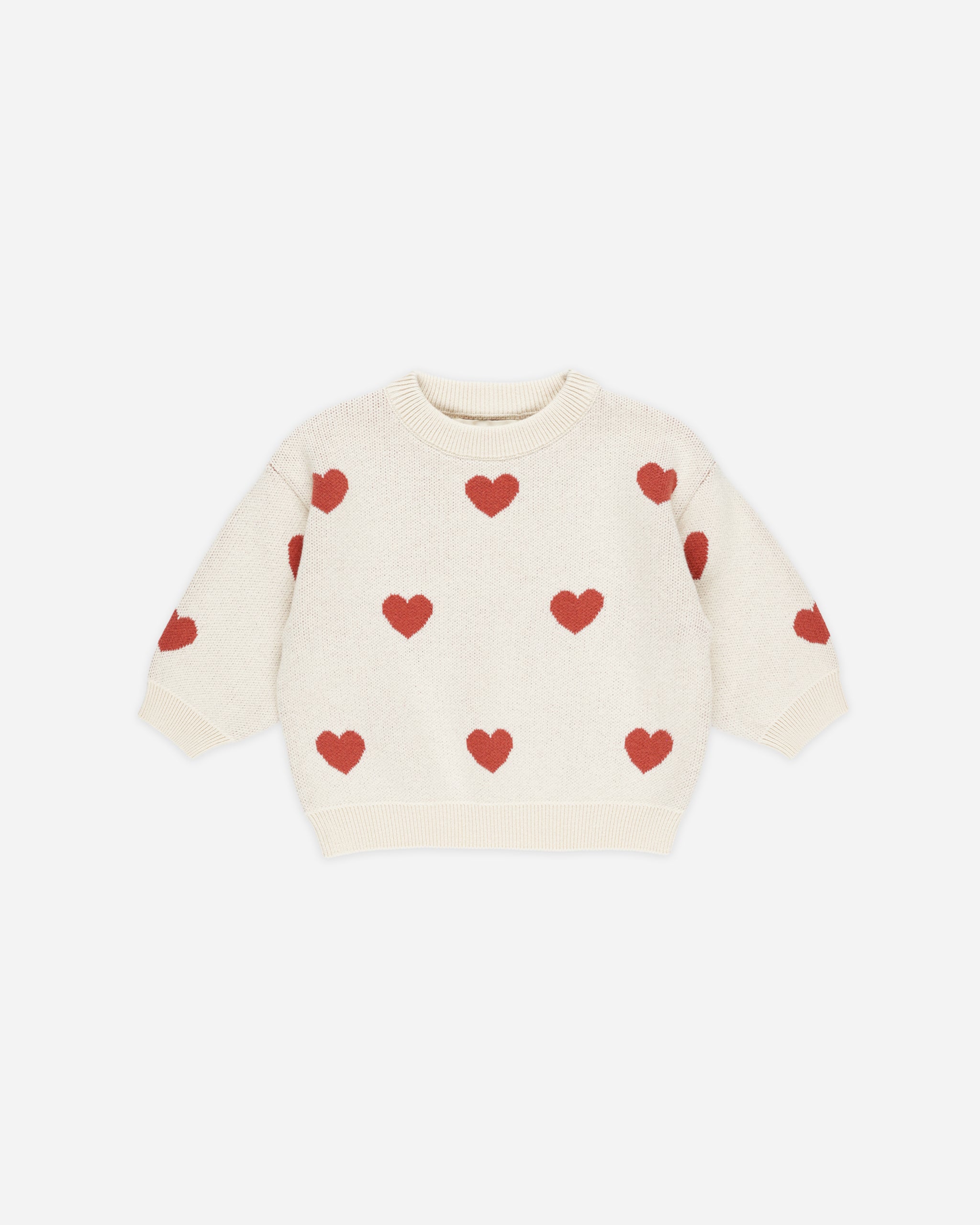 Heart Knit Sweater || Natural – Quincy Mae