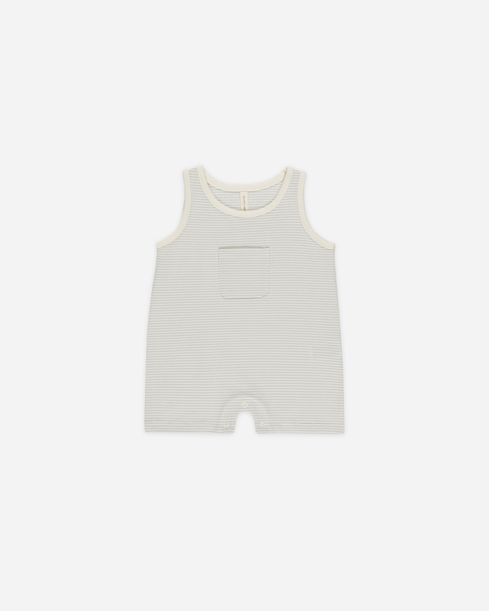 -Sleeveless One-Piece || Sky Micro Stripe-