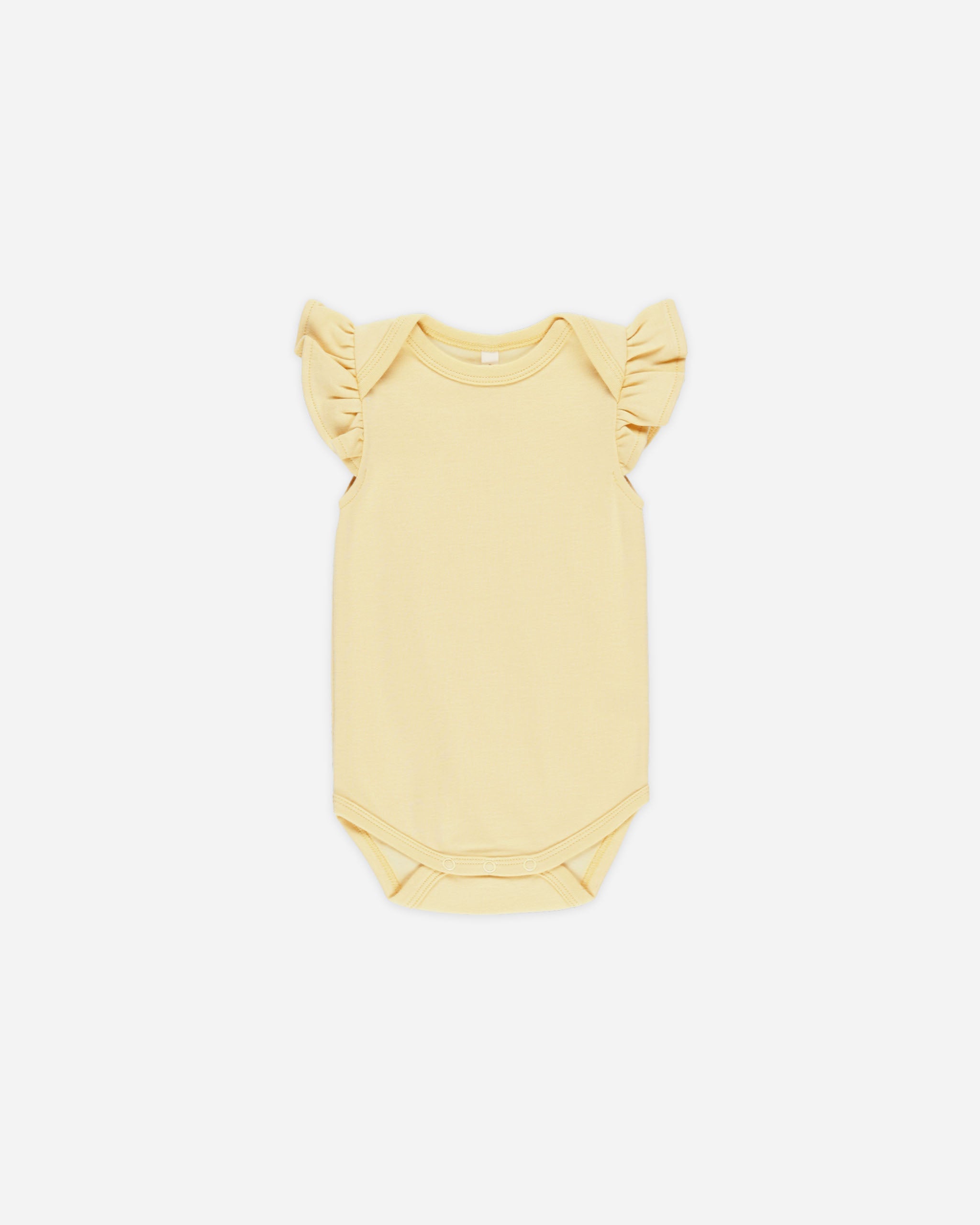 -Flutter Sleeve Bodysuit || Yellow-