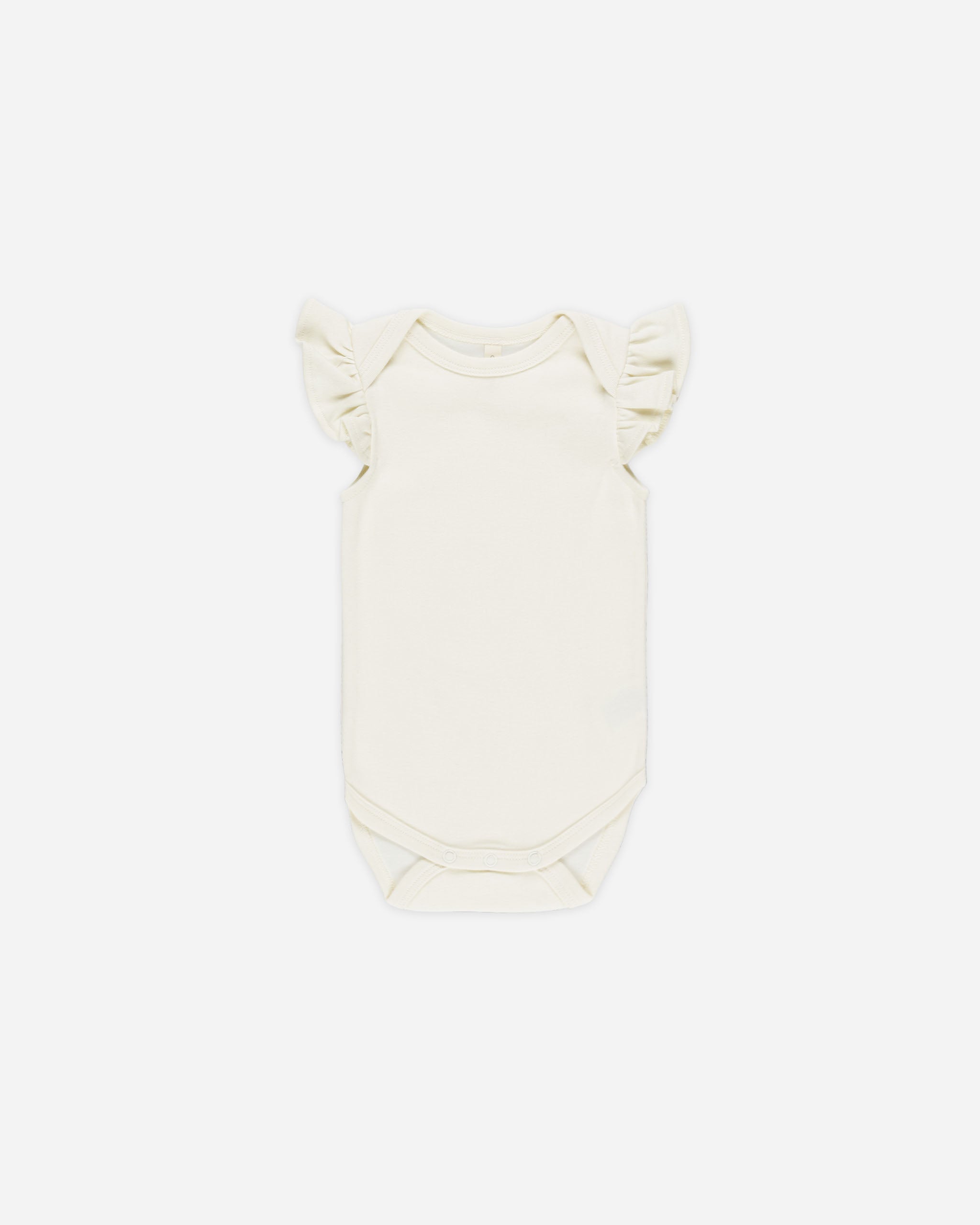 -Flutter Sleeve Bodysuit || Ivory-