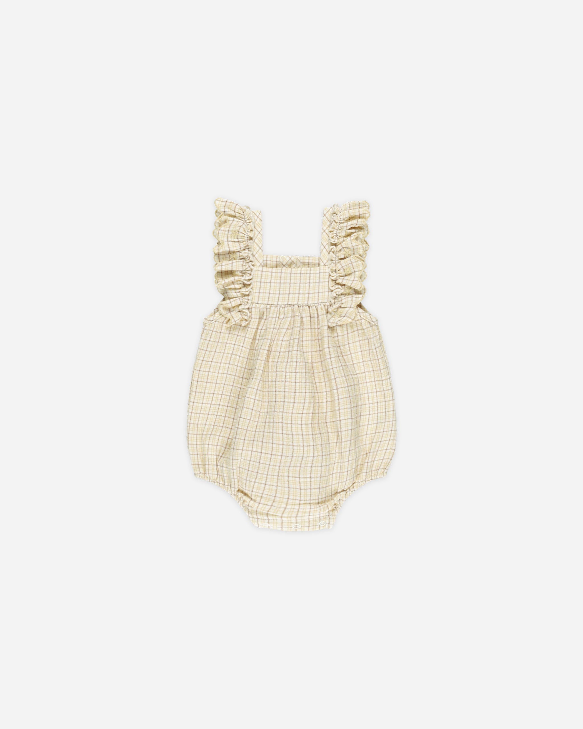 -Maya Romper || Yellow Plaid-