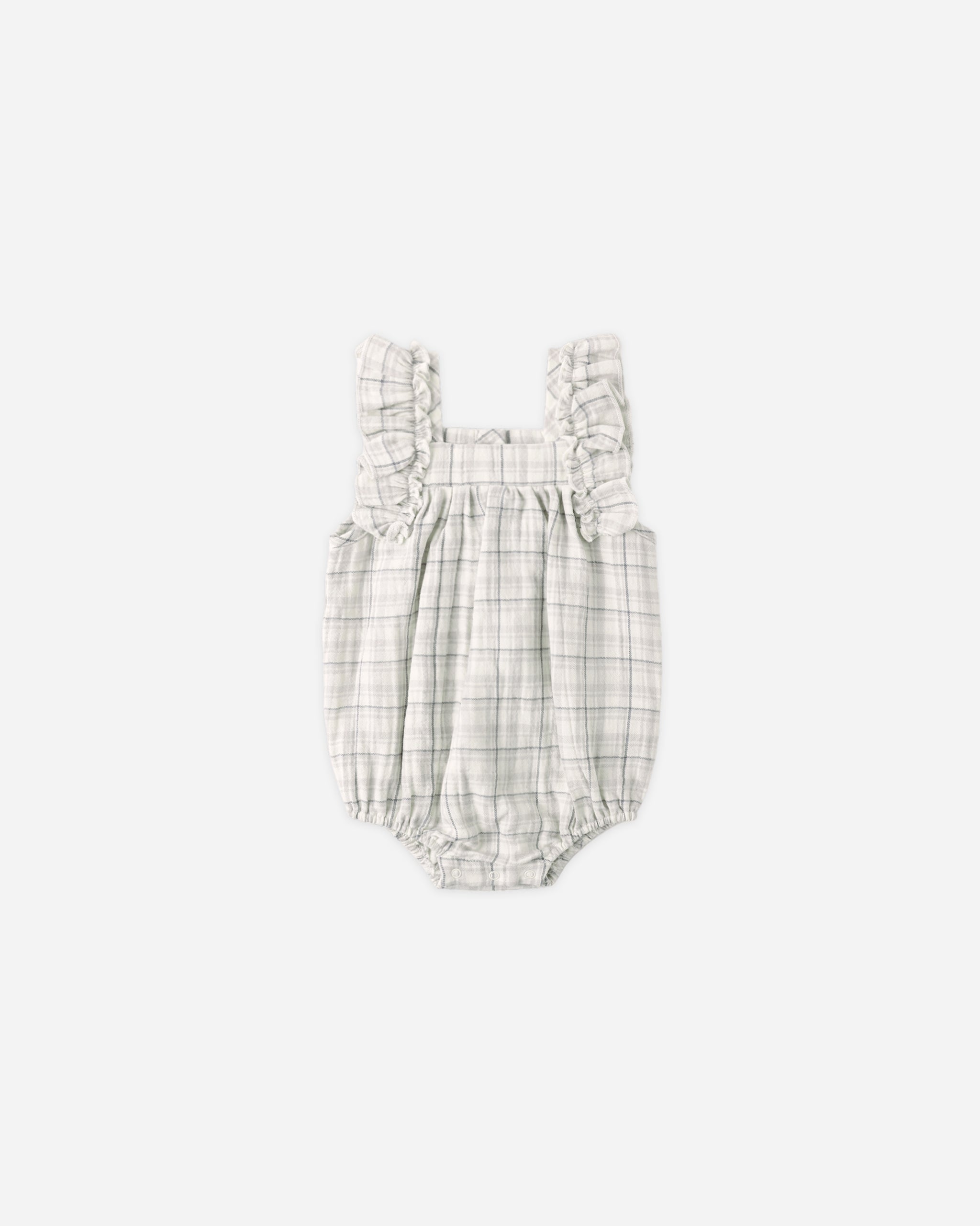 Maya Romper Blue Plaid - Rylee + Cru | Kids Clothes | Trendy Baby Clothes | Modern Infant Outfits |
