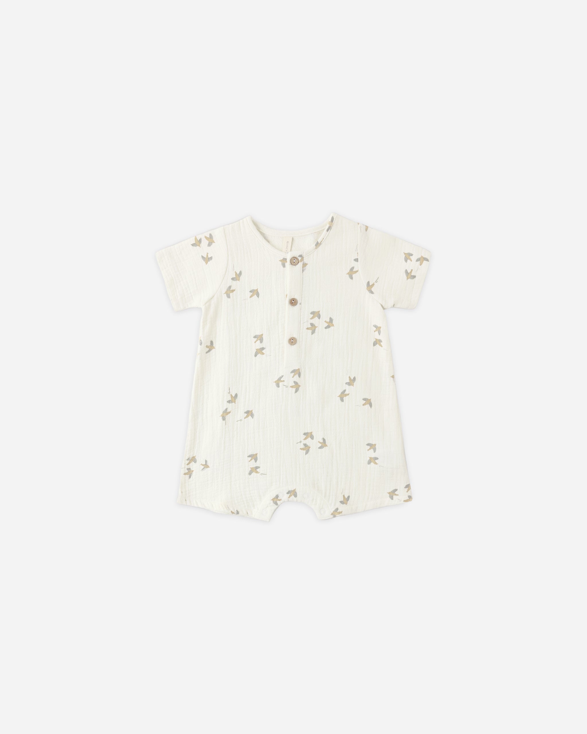 Short Sleeve Woven Romper Birds - Rylee + Cru | Kids Clothes | Trendy Baby Clothes | Modern Infant Outfits |