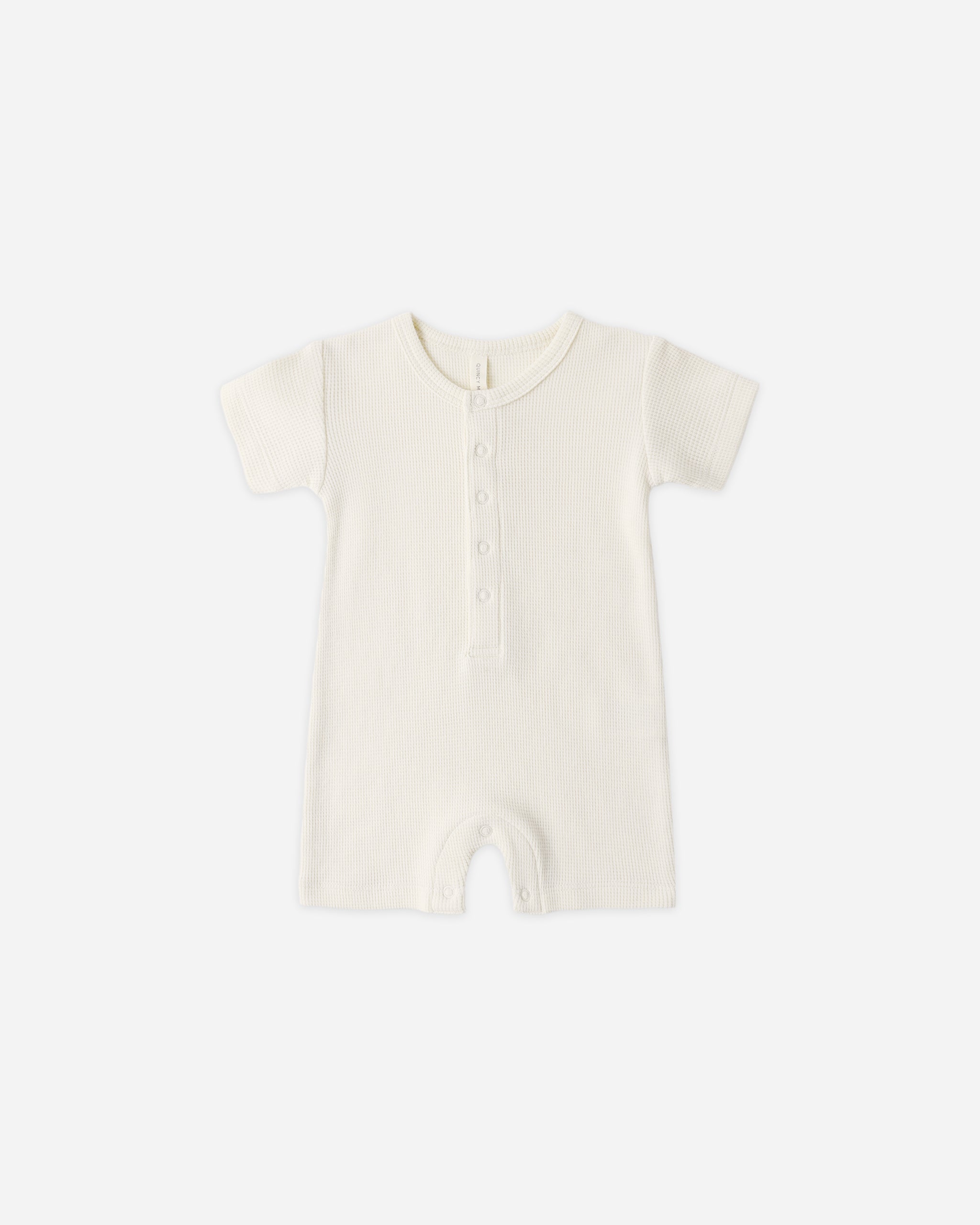Waffle Snap Romper Natural - Rylee + Cru | Kids Clothes | Trendy Baby Clothes | Modern Infant Outfits |