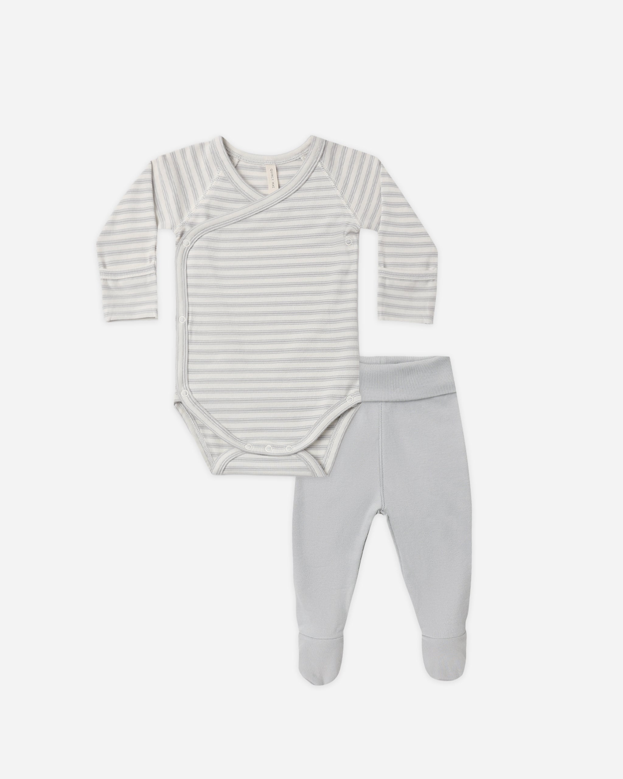 Side Snap Bodysuit + Pant Set Cloud Stripe - Rylee + Cru | Kids Clothes | Trendy Baby Clothes | Modern Infant Outfits |