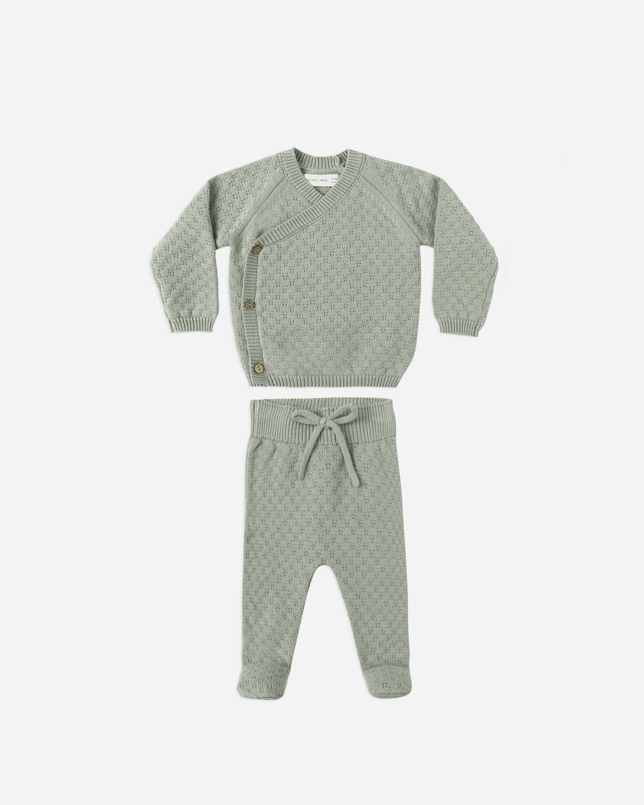 Ensemble haut cache-cœur et pantalon en tricot || Fern