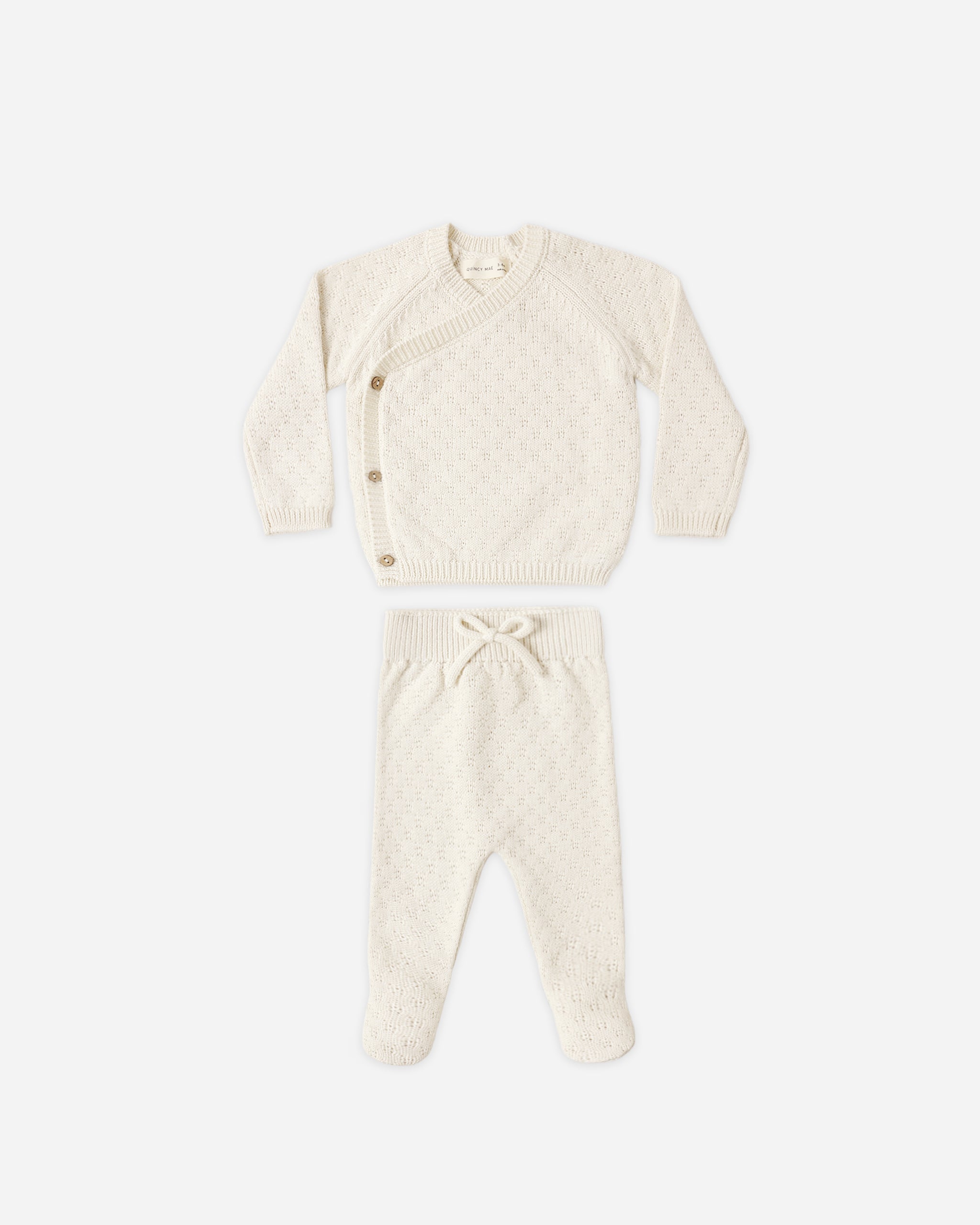 Knit Wrap Top + Pant Set Natural - Rylee + Cru | Kids Clothes | Trendy Baby Clothes | Modern Infant Outfits |