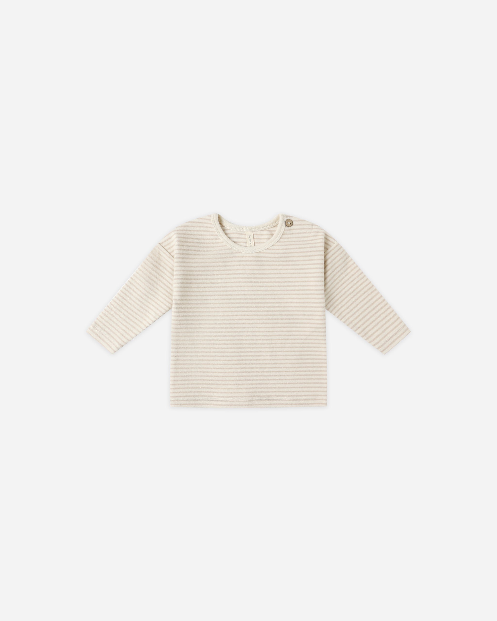 Long Sleeve Tee || Oat Micro Stripe