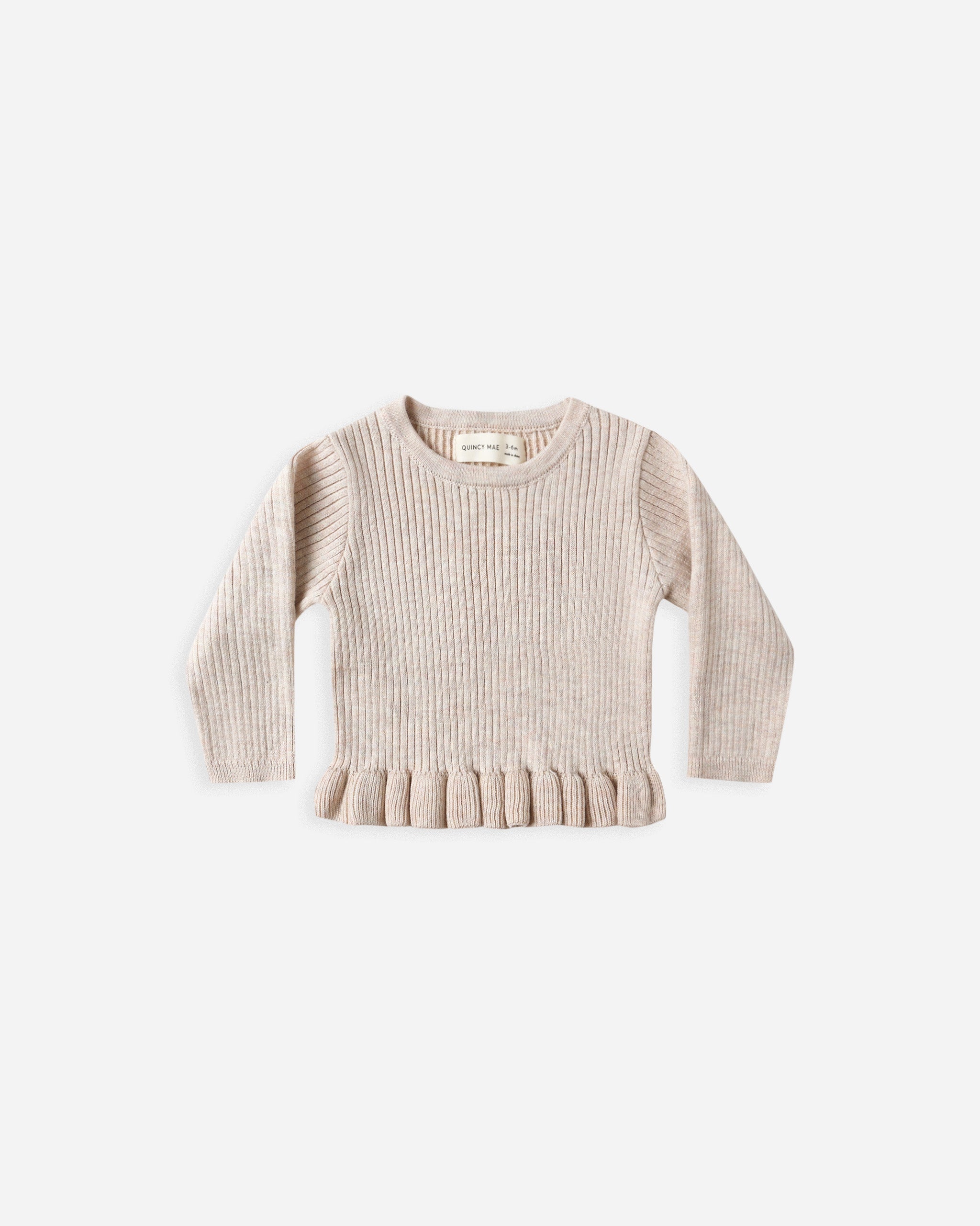 *Rib Knit Peplum Top || Heathered Oatmeal*