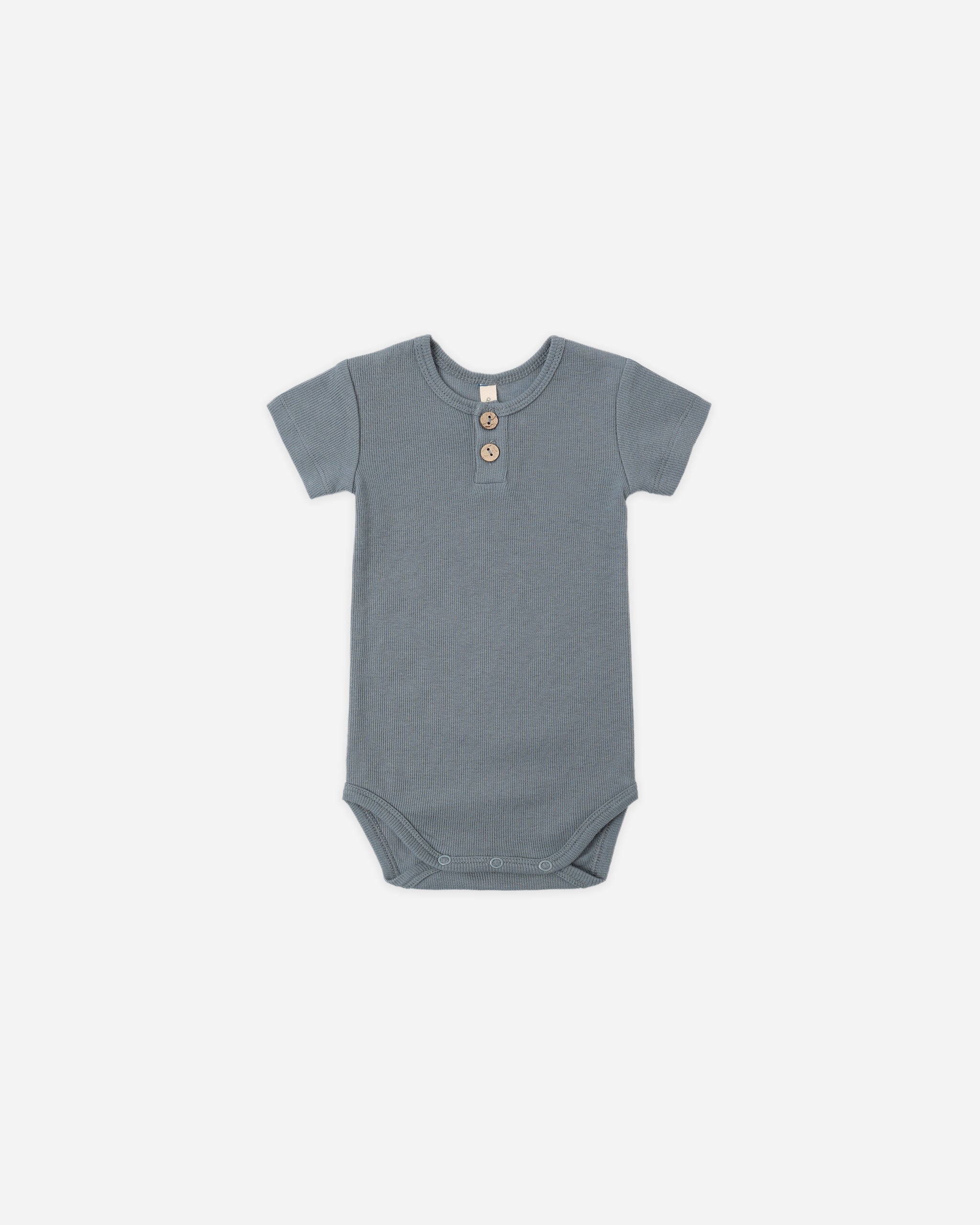 Ribbed Henley Bodysuit Ocean - Rylee + Cru | Kids Clothes | Trendy Baby Clothes | Modern Infant Outfits |