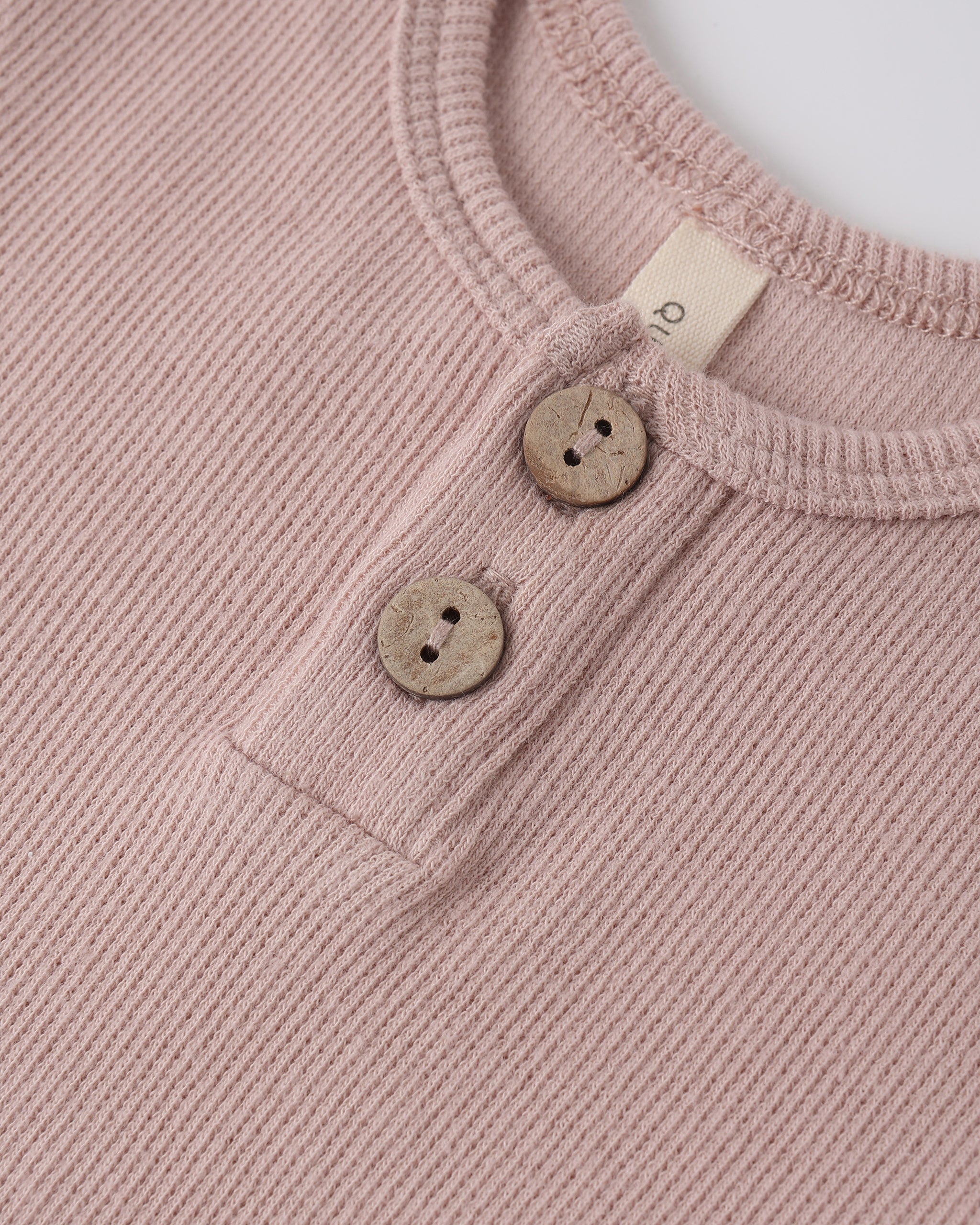 Ribbed Henley Bodysuit Blush - Rylee + Cru | Kids Clothes | Trendy Baby Clothes | Modern Infant Outfits |