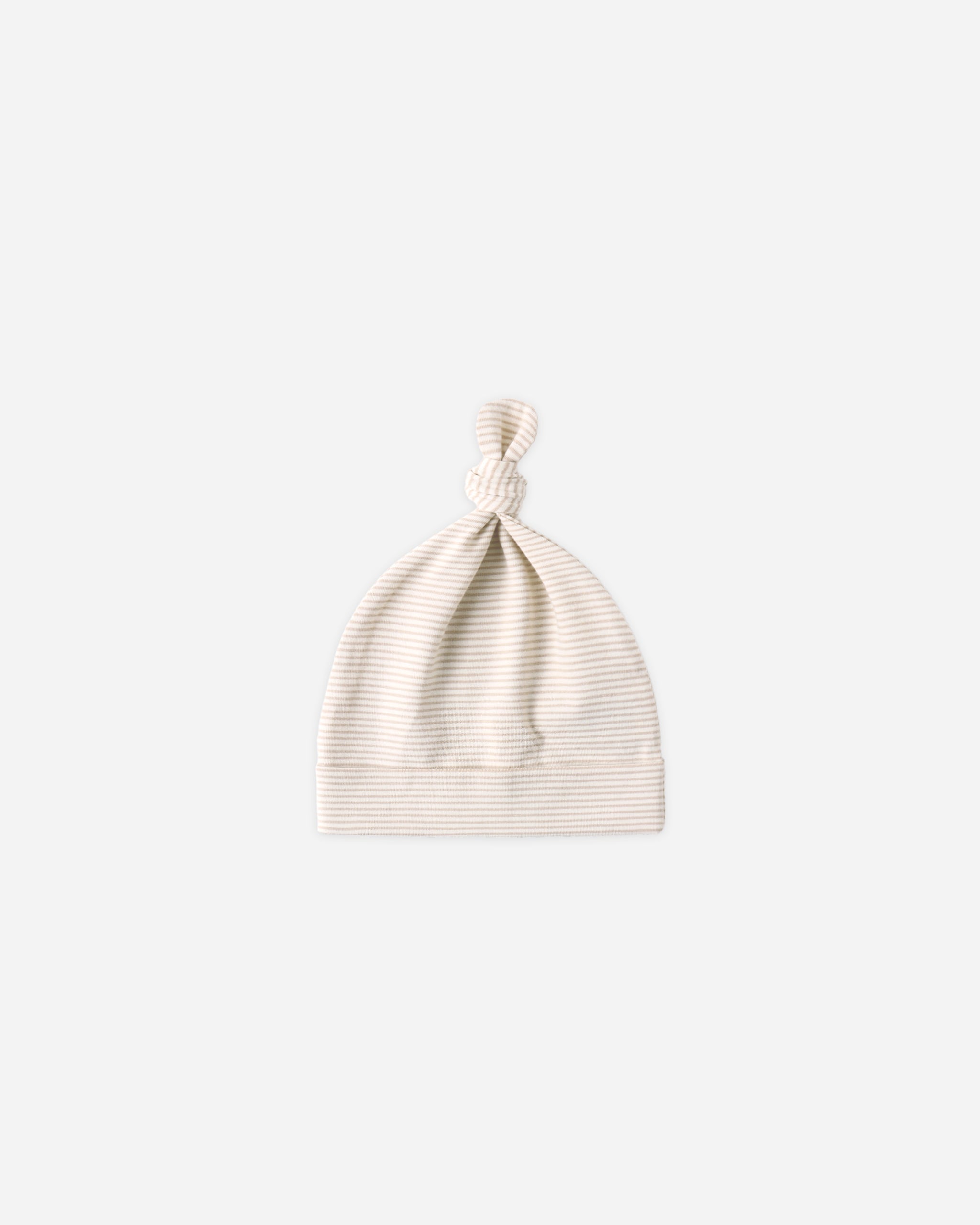 Knotted Baby Hat Oat Micro Stripe - Rylee + Cru | Kids Clothes | Trendy Baby Clothes | Modern Infant Outfits |