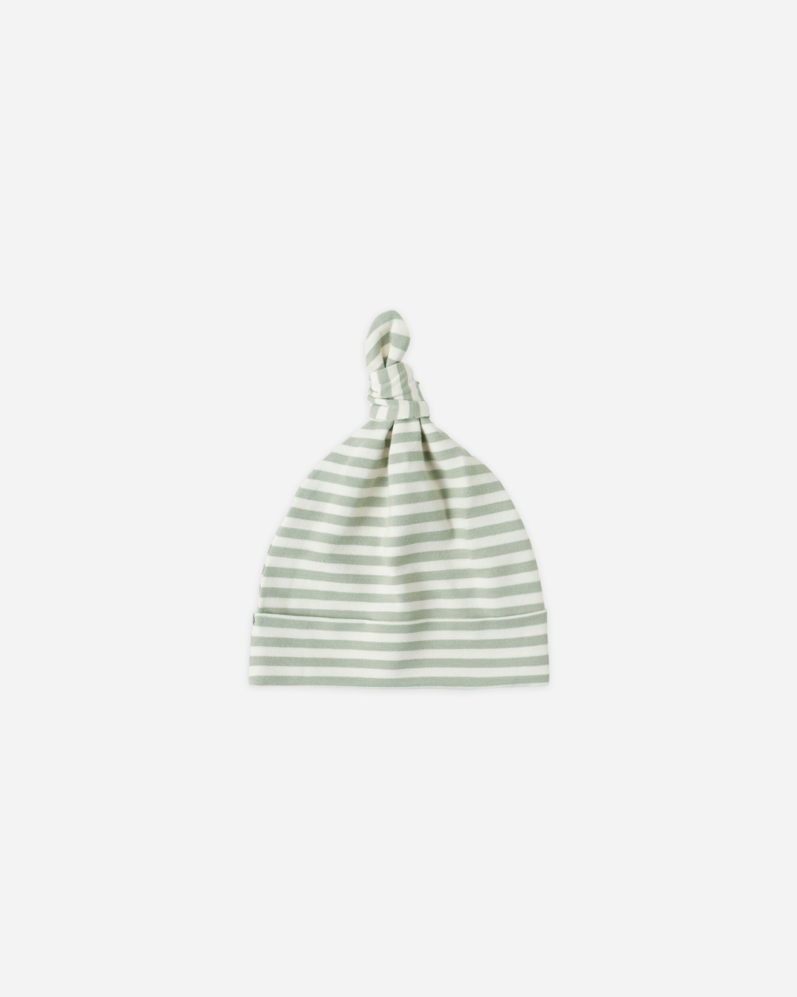 Bonnet noué pour bébé || Rayures fougère